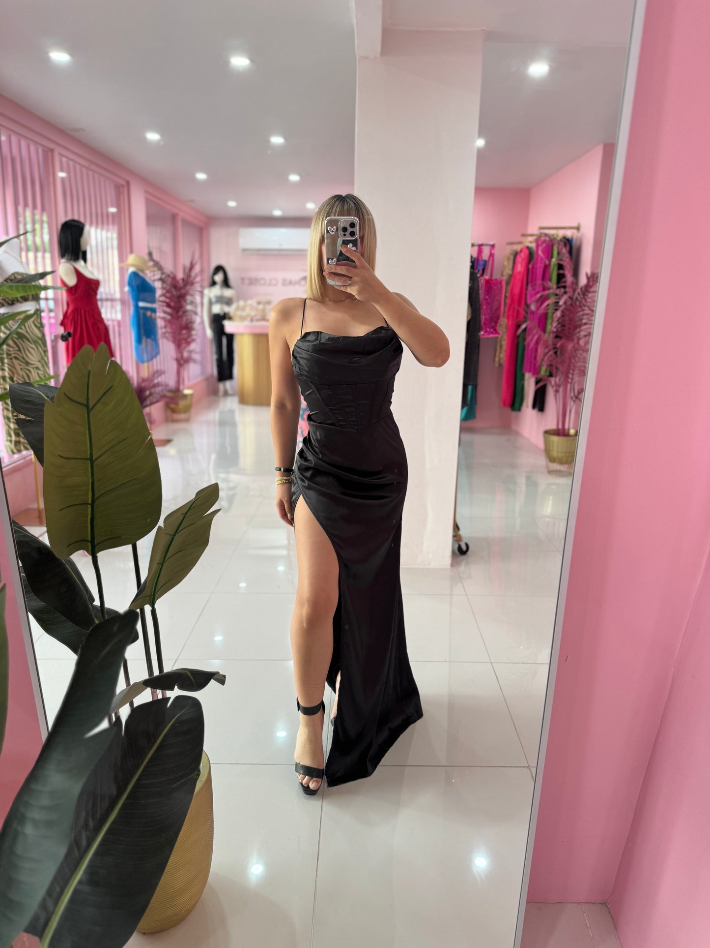 Satin Fiesta Long Dress