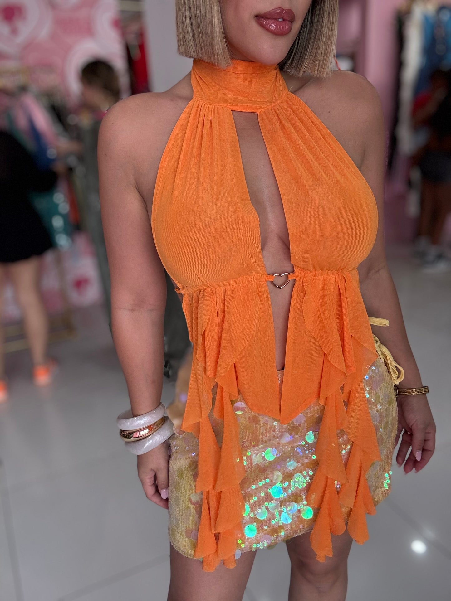Flecos orange top