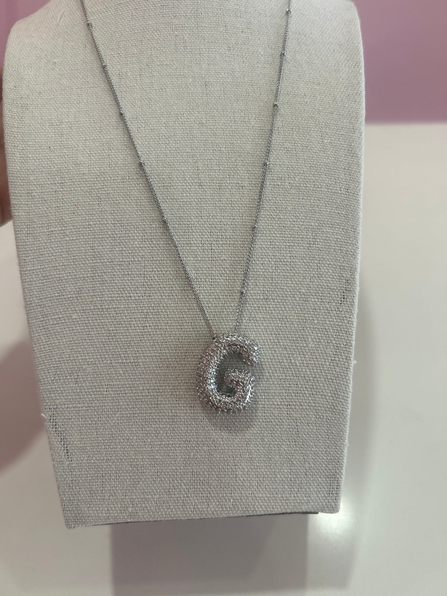Collar Letra Circonia Stainless Steel