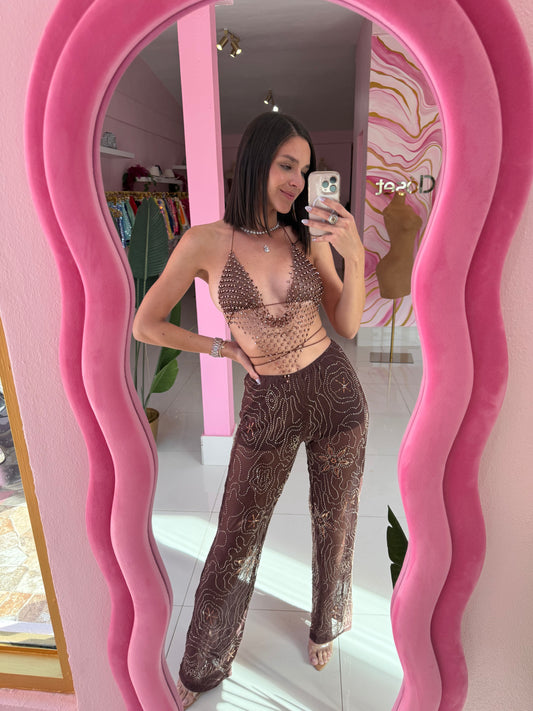 Fancy sequins long pant