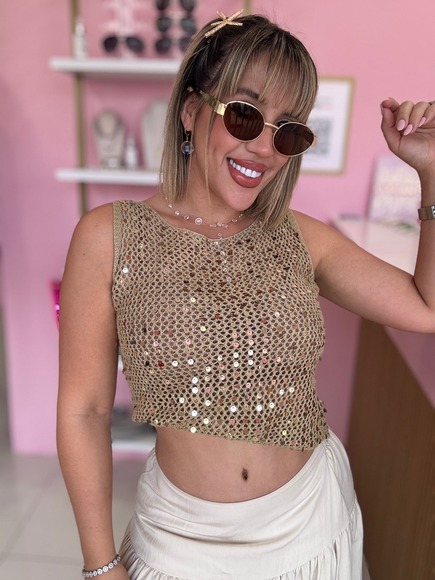 Arena sequins top