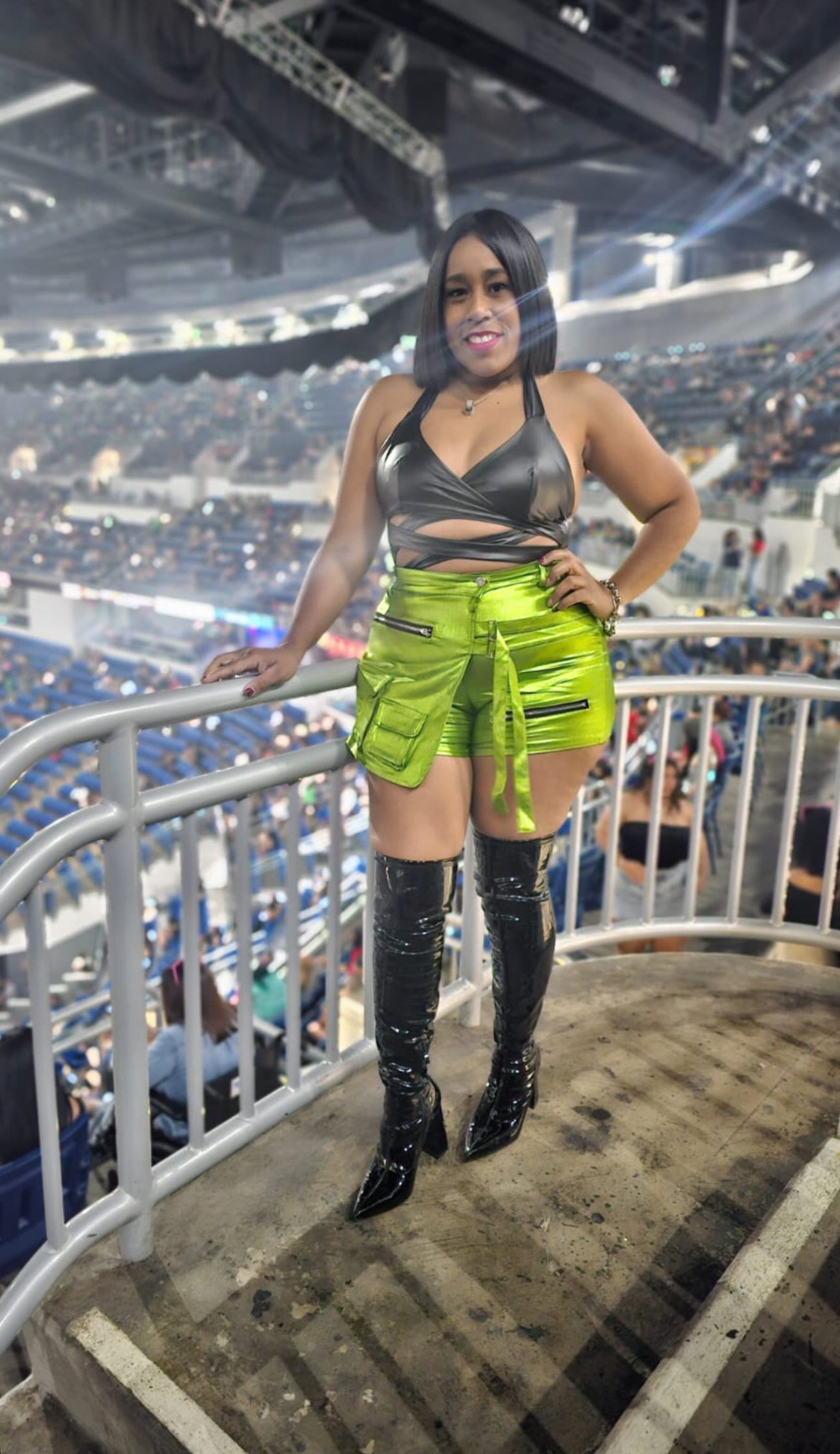 Halter Cross Bodysuit Leather