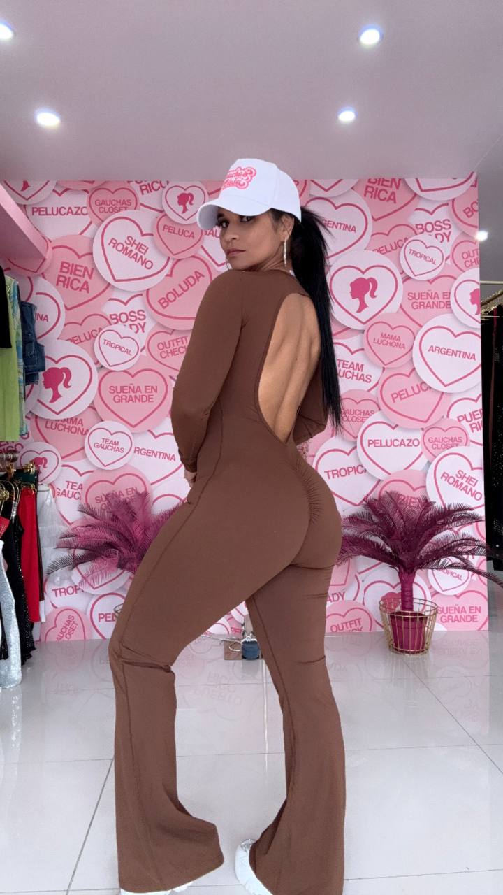 Jumpsuit espalda descubierta Palazzo (Manga Larga)sport