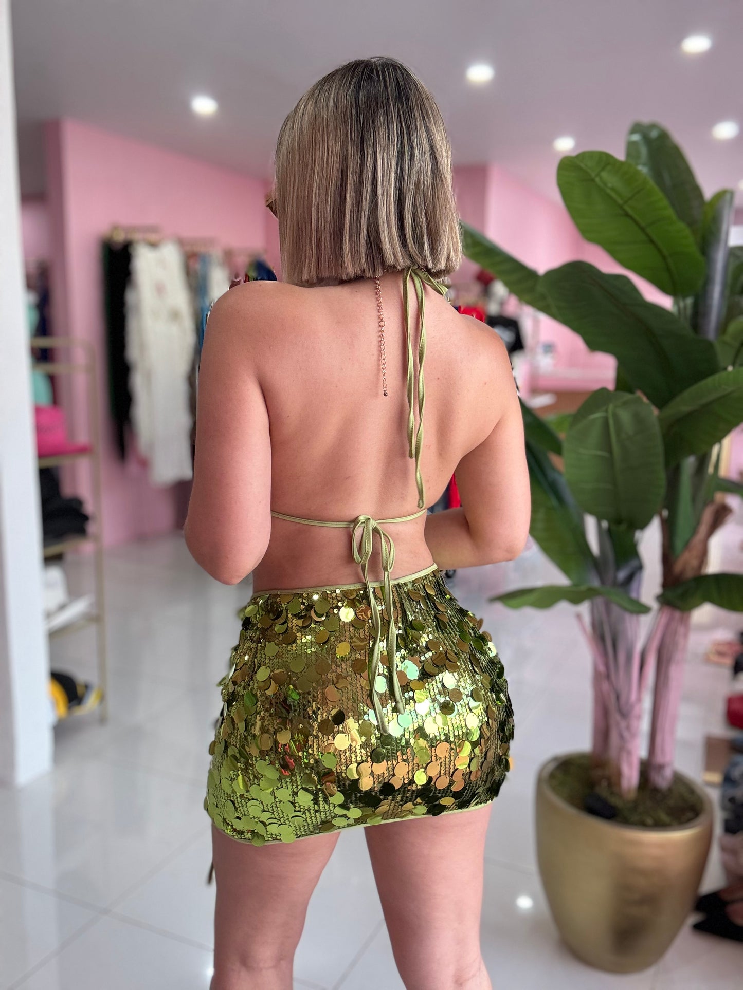 Sequins colors sexy set