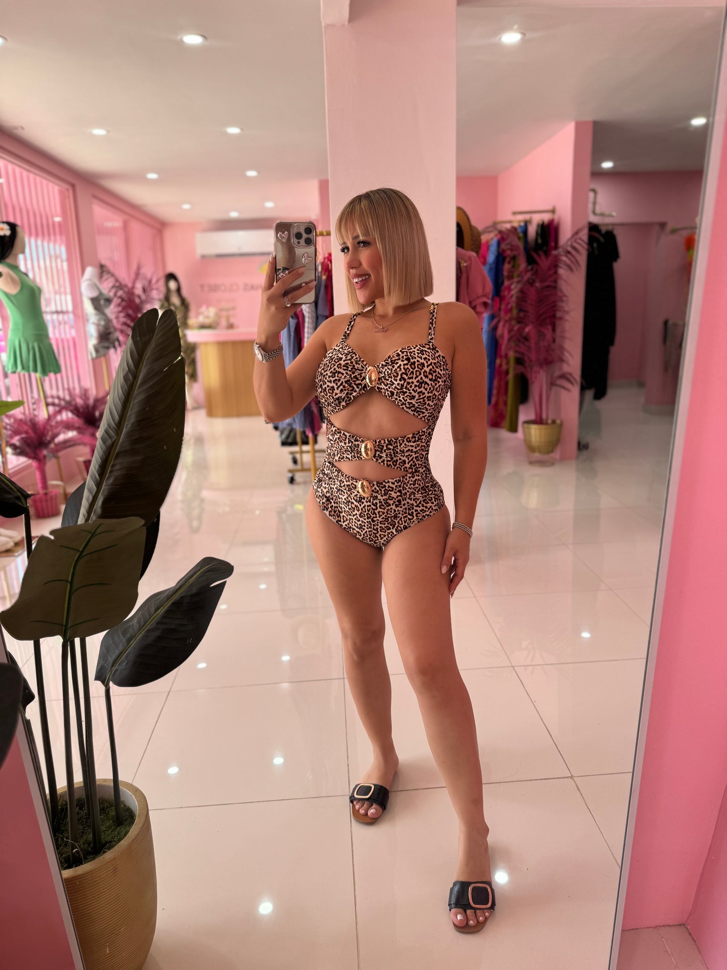 Golden Leopard Swimsuit set