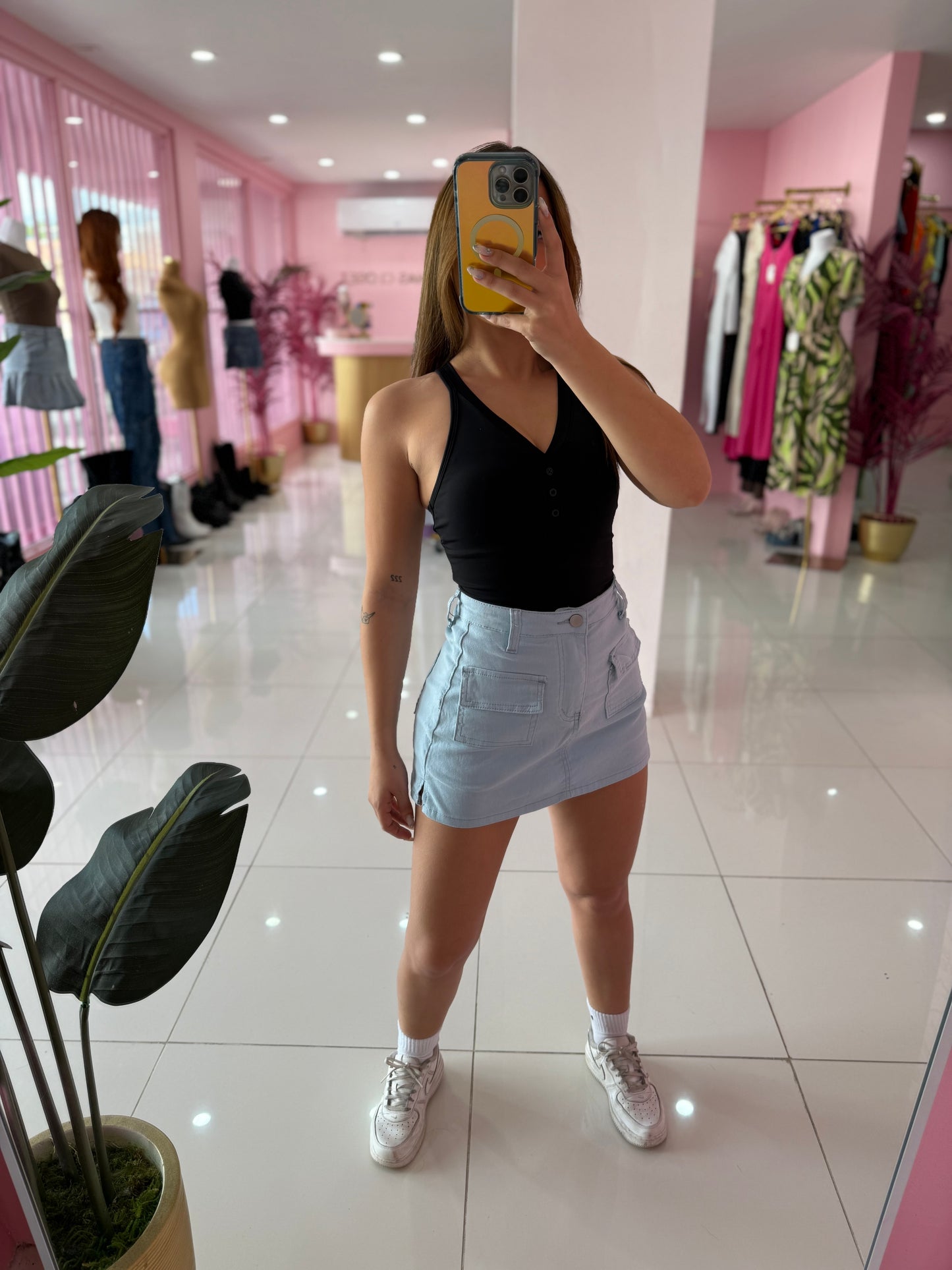Otoño denim skort