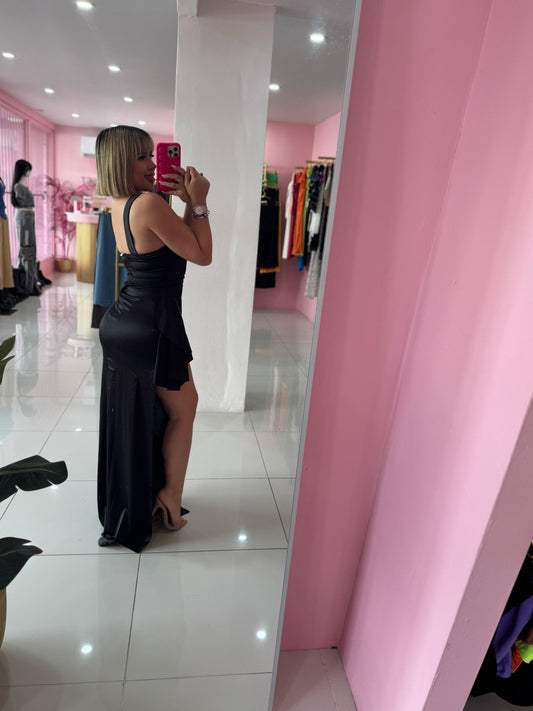 Short Long Satin Dress Small