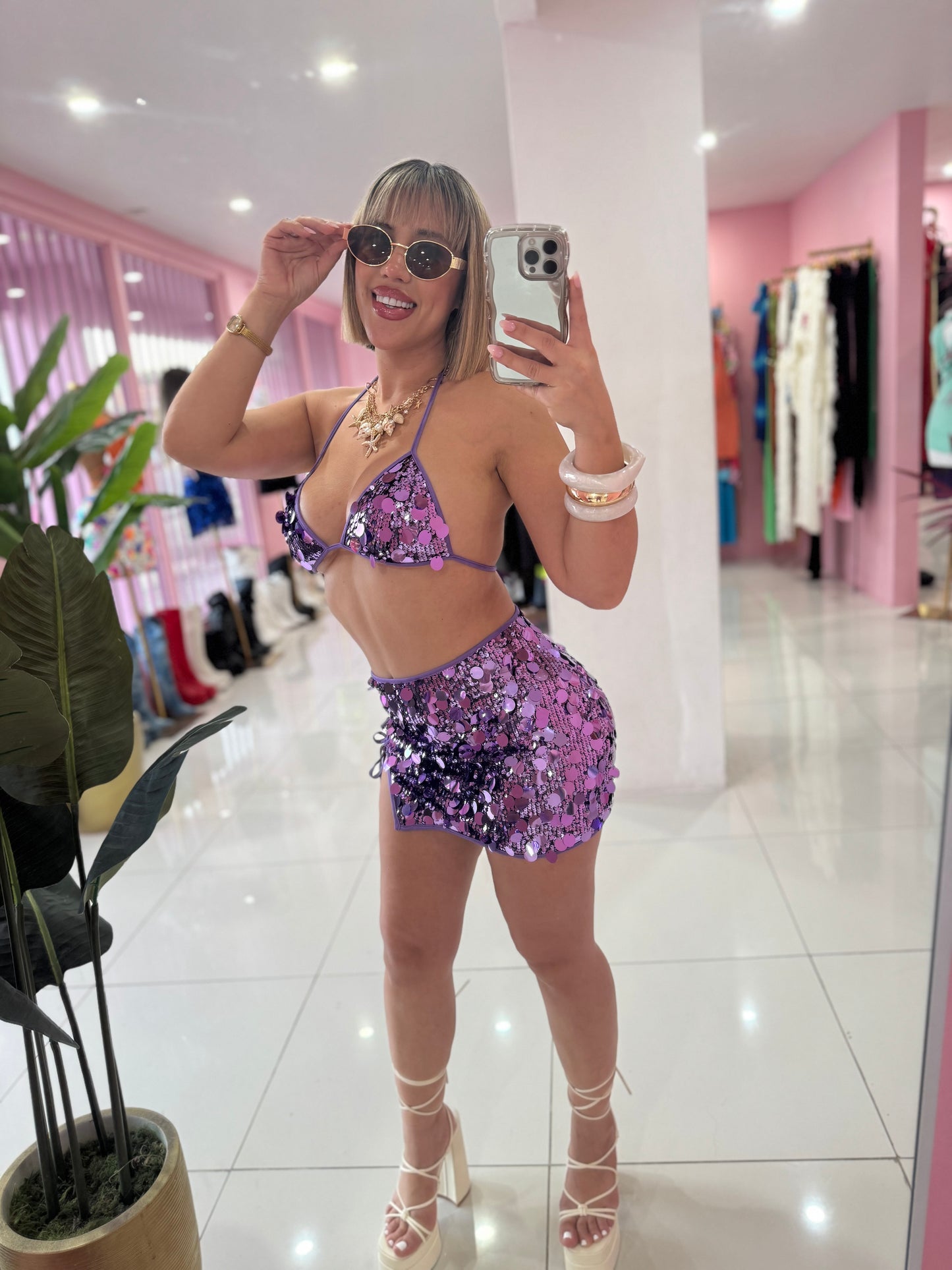 Sequins colors sexy set