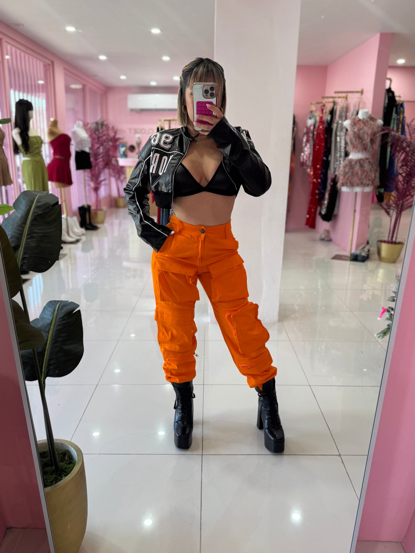 Jogger Naranja Cargo