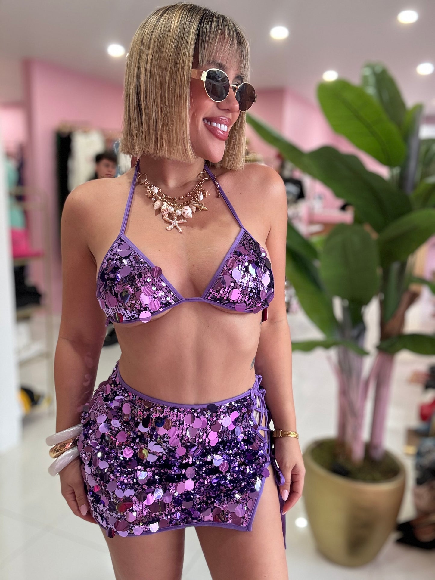 Sequins colors sexy set