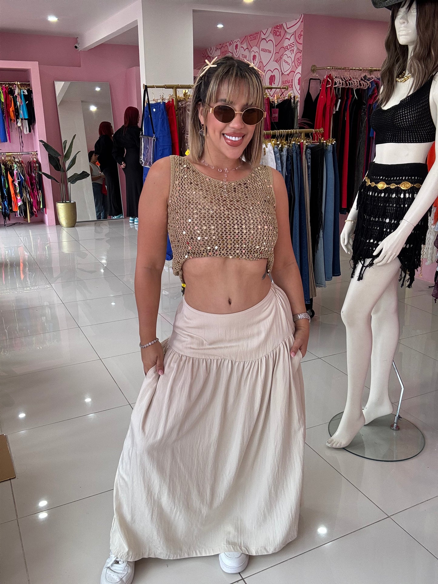 Arena sequins top