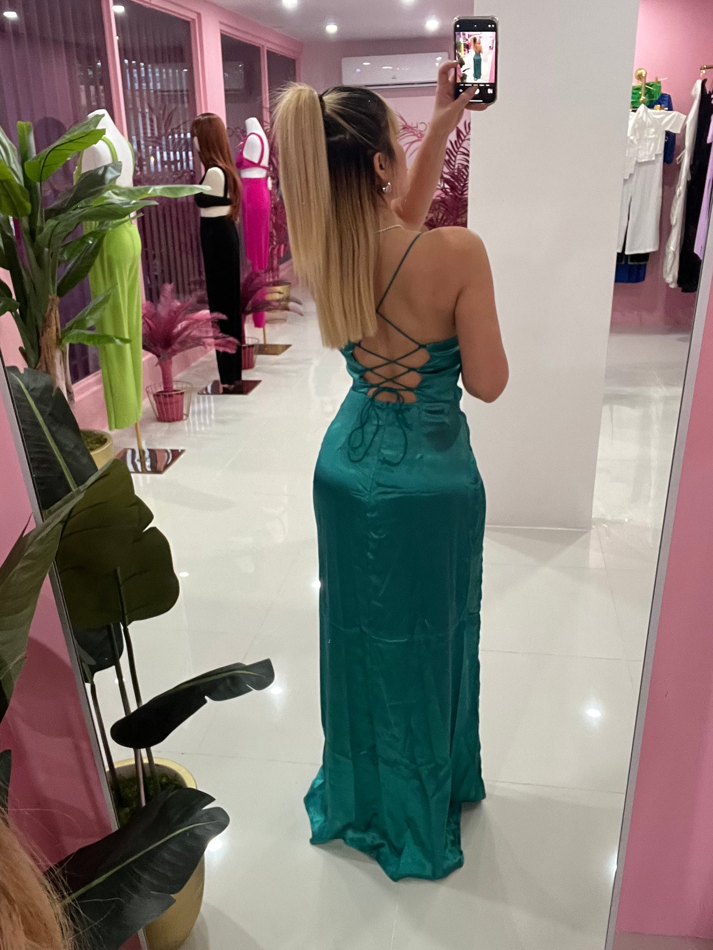 Satin Fiesta Long Dress