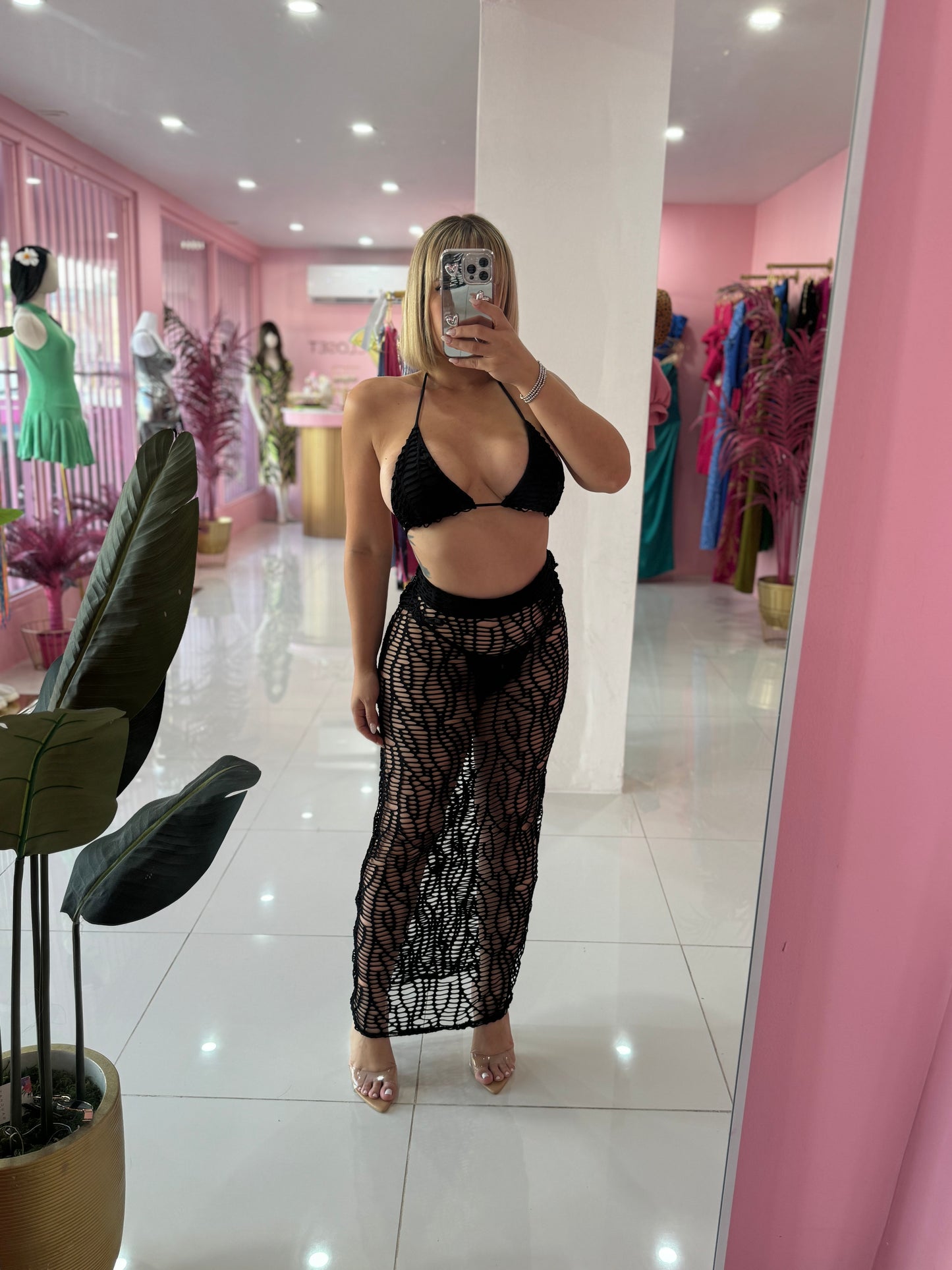 Black Bikini Dress Set