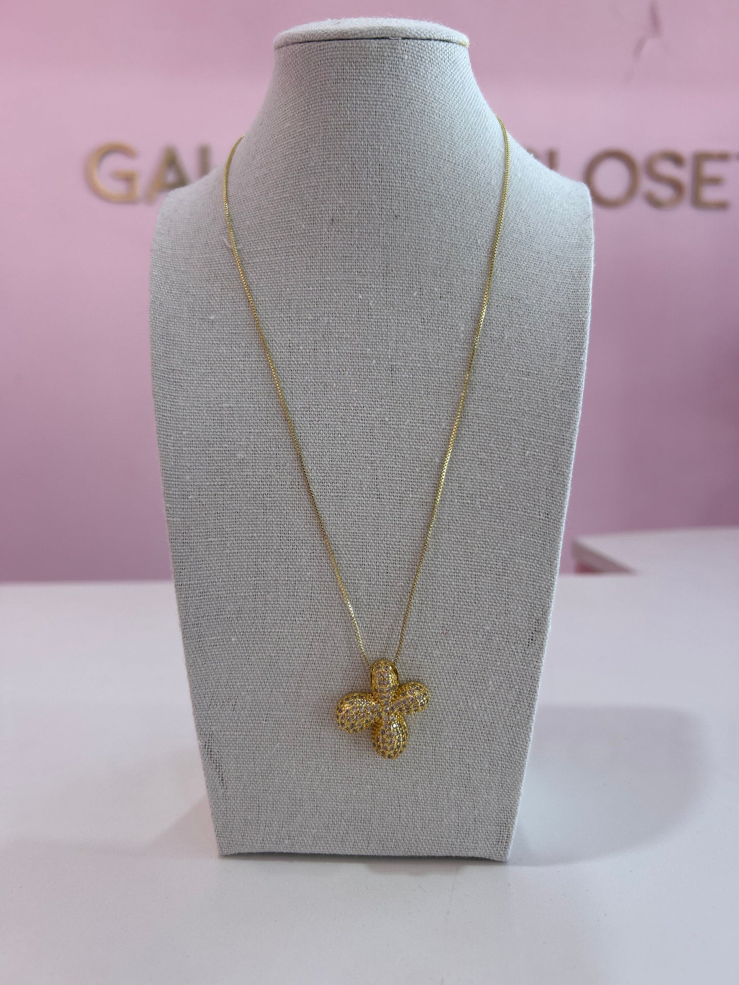 Collar Letra Circonia Stainless Steel