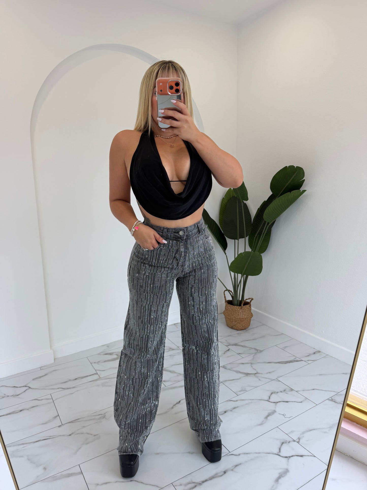 Rhinestone diva denim