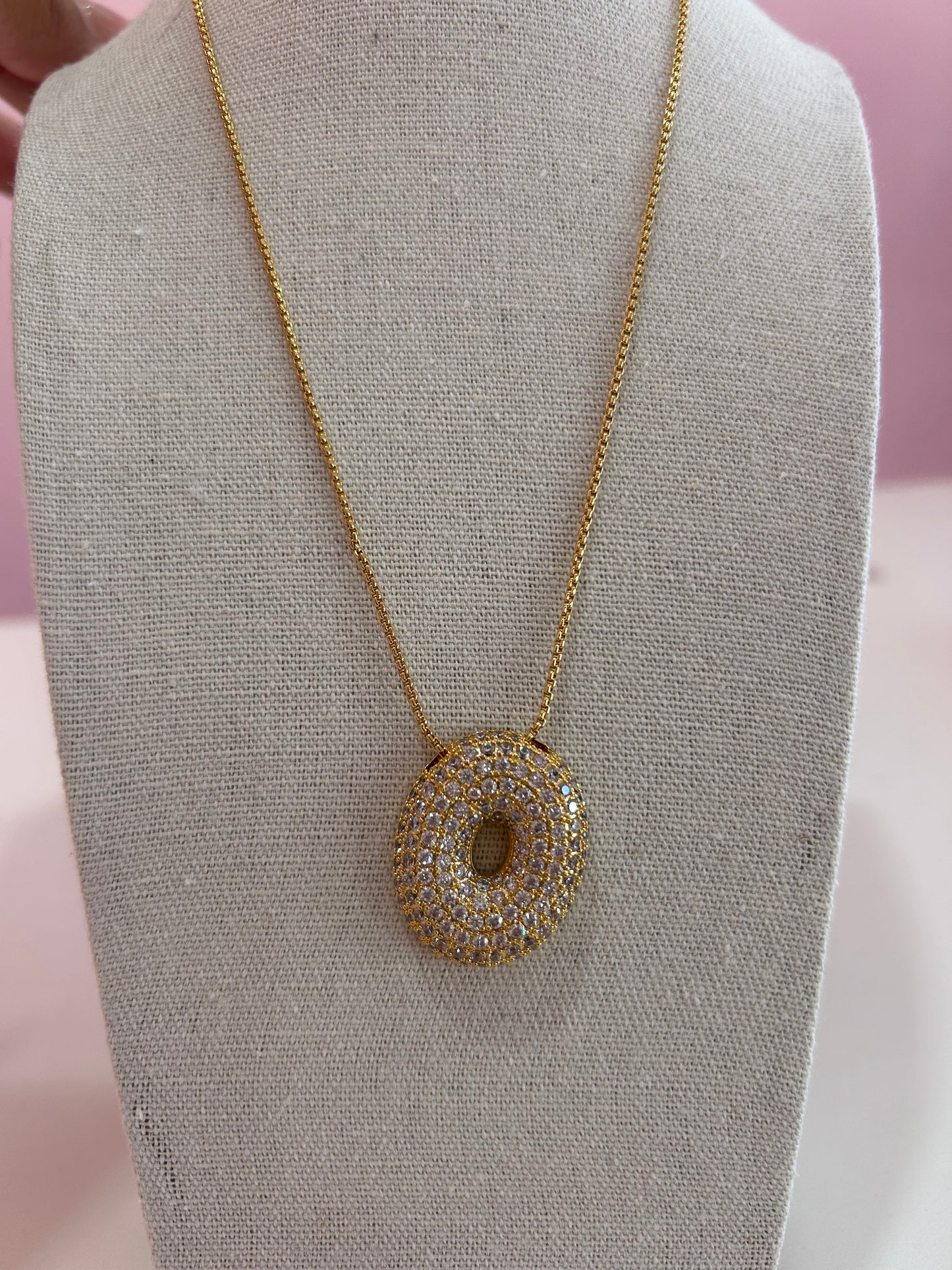 Collar Letra Circonia Stainless Steel