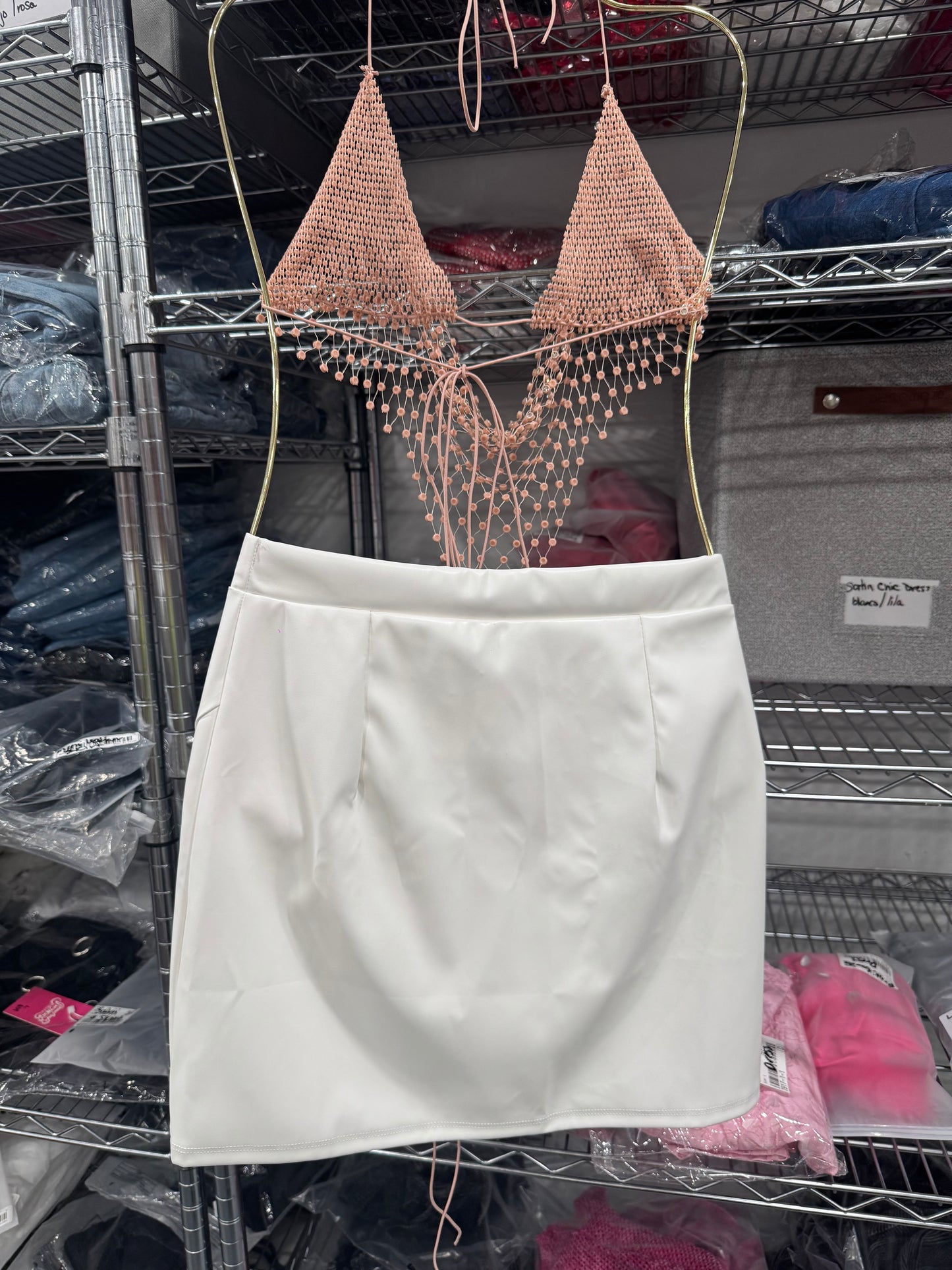 White Leather Skirt