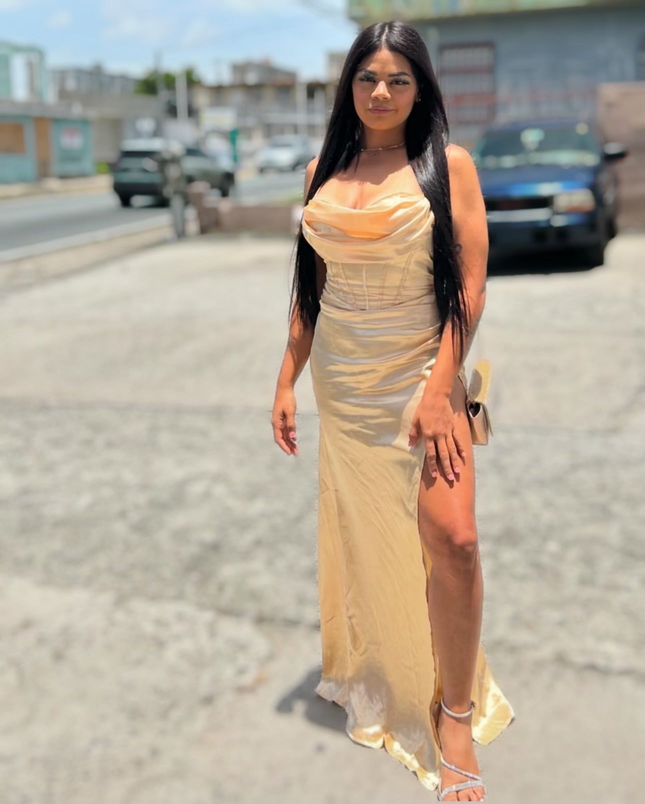 Satin Fiesta Long Dress