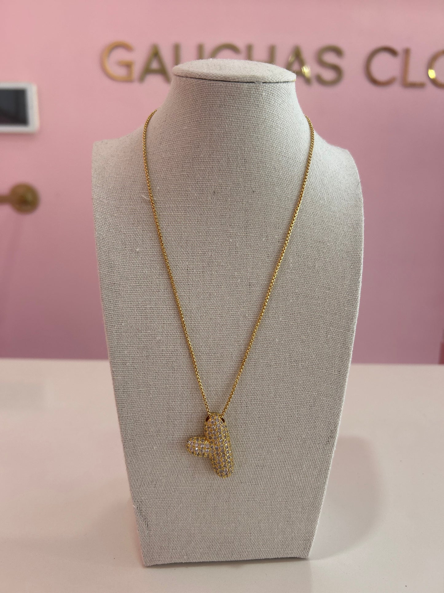 Collar Letra Circonia Stainless Steel