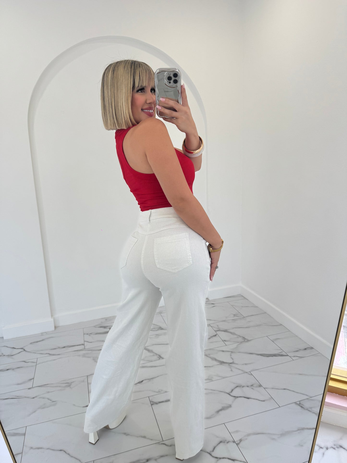 White Glitter Jean
