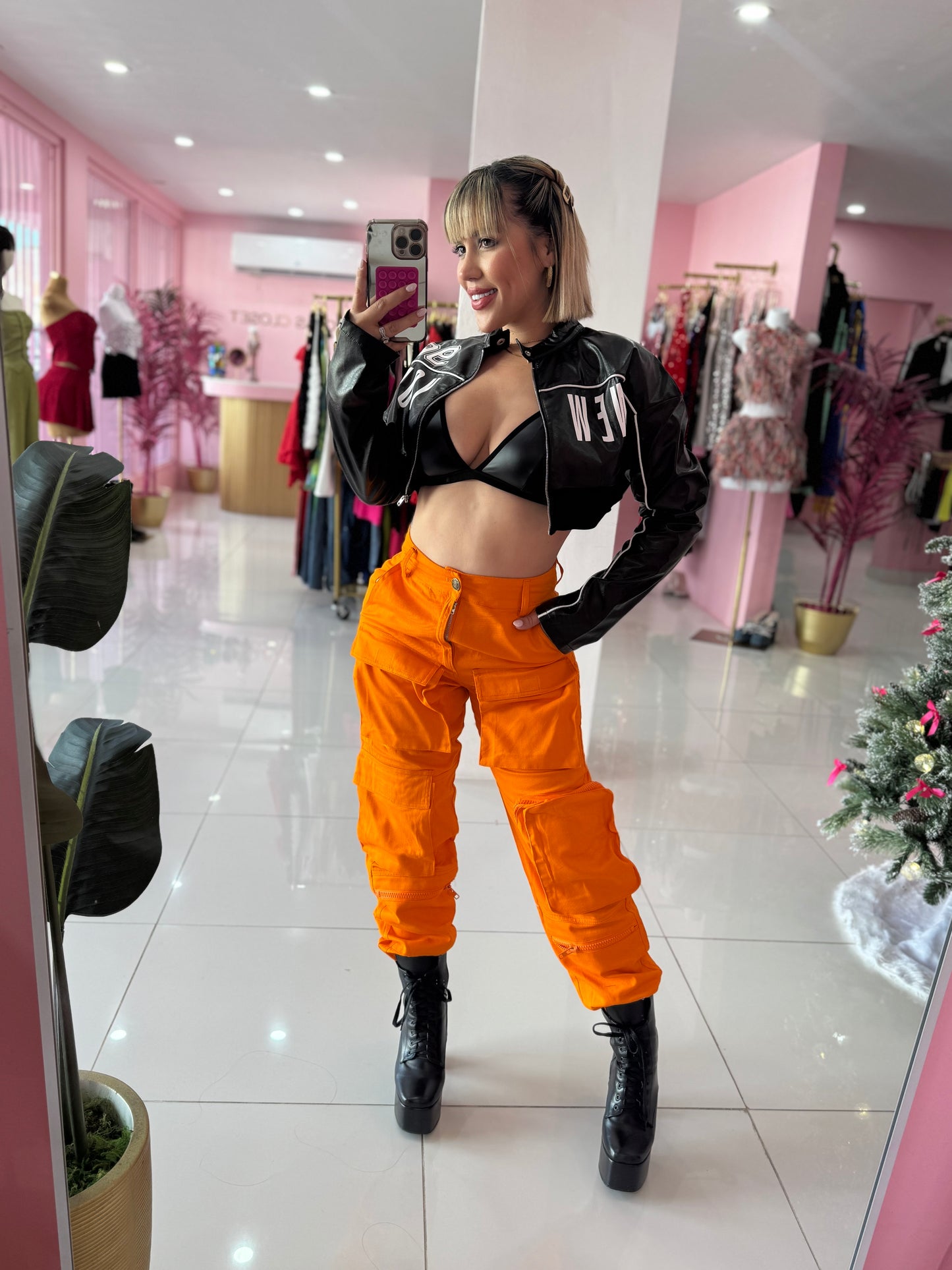 Jogger Naranja Cargo