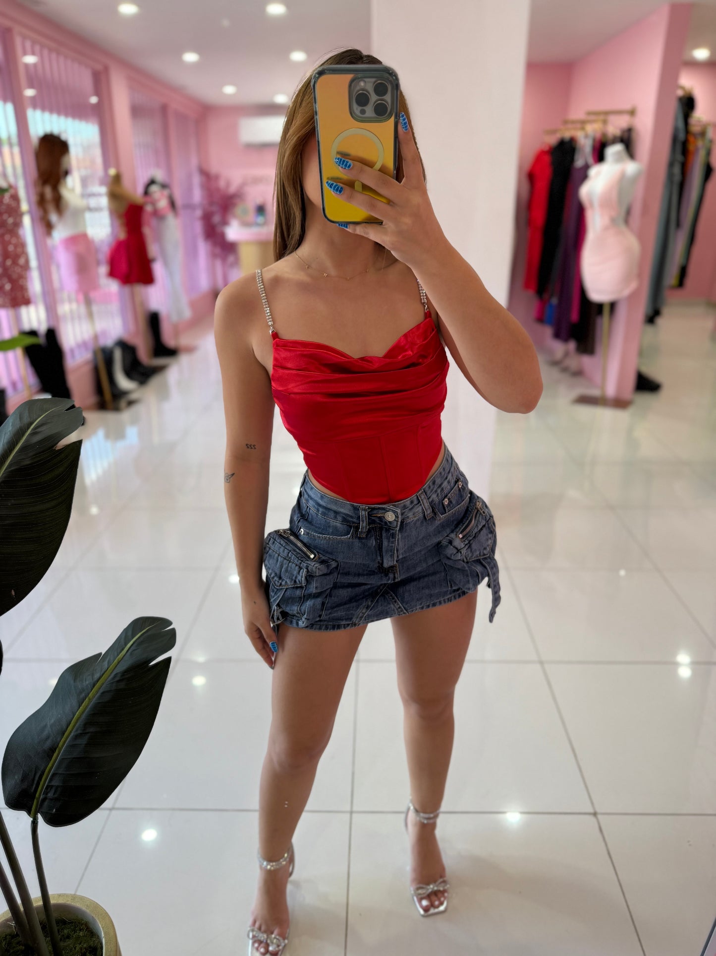 Cargo Denim Skort