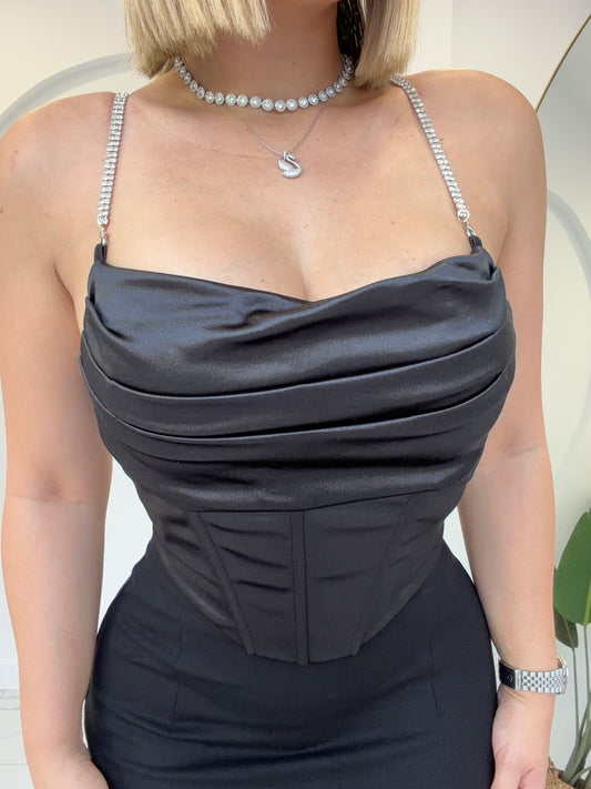 Satin Corset Rhinestone