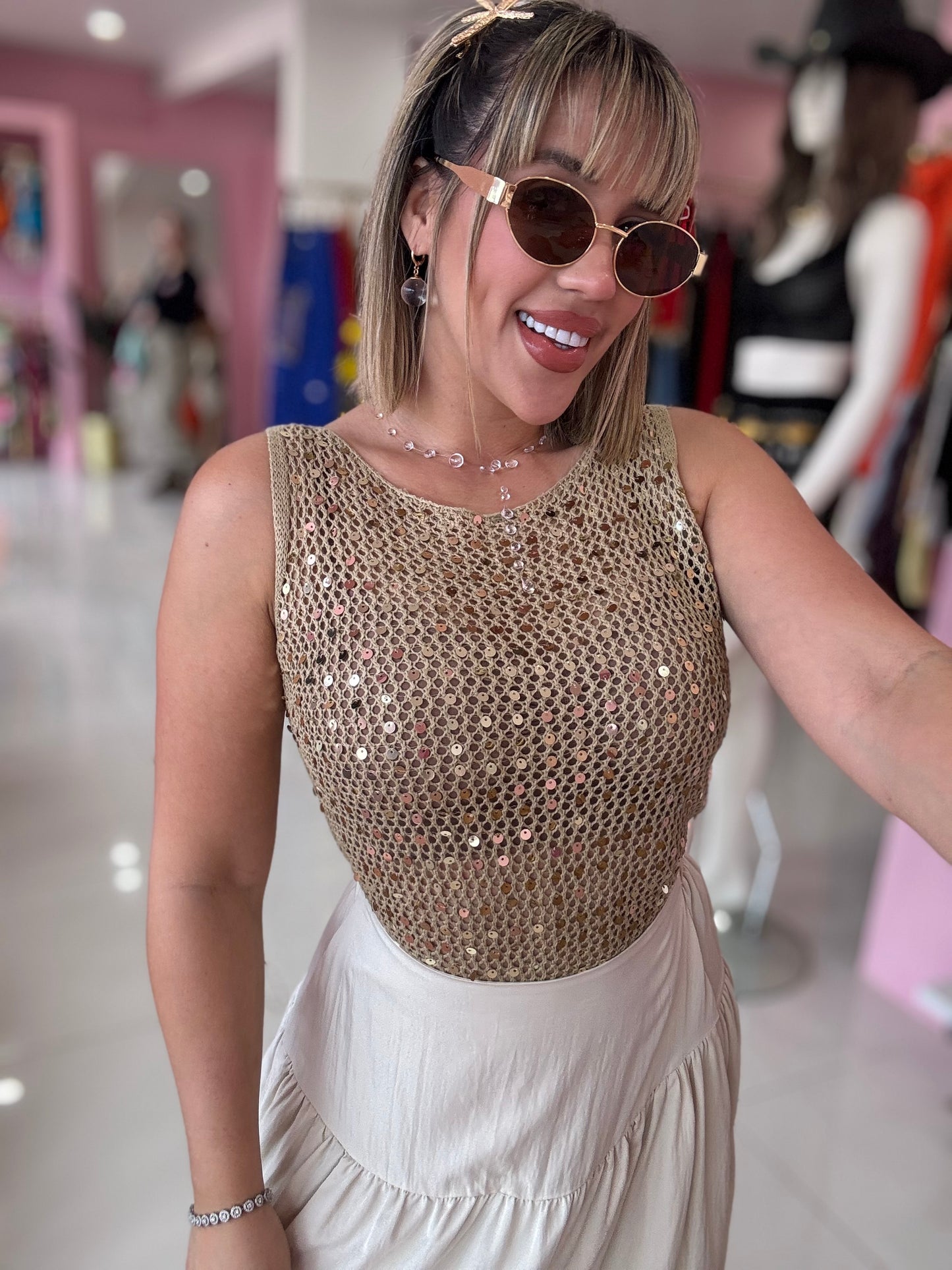 Arena sequins top
