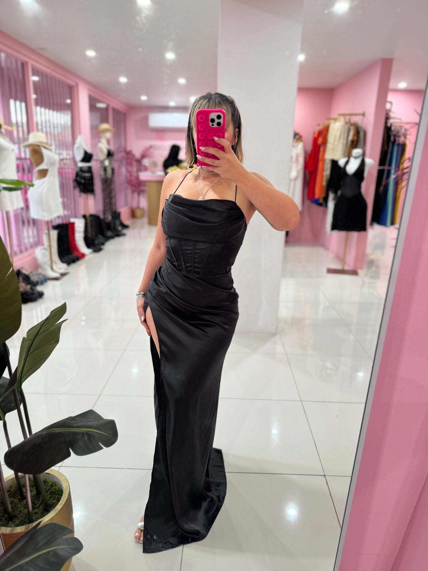 Satin Fiesta Long Dress