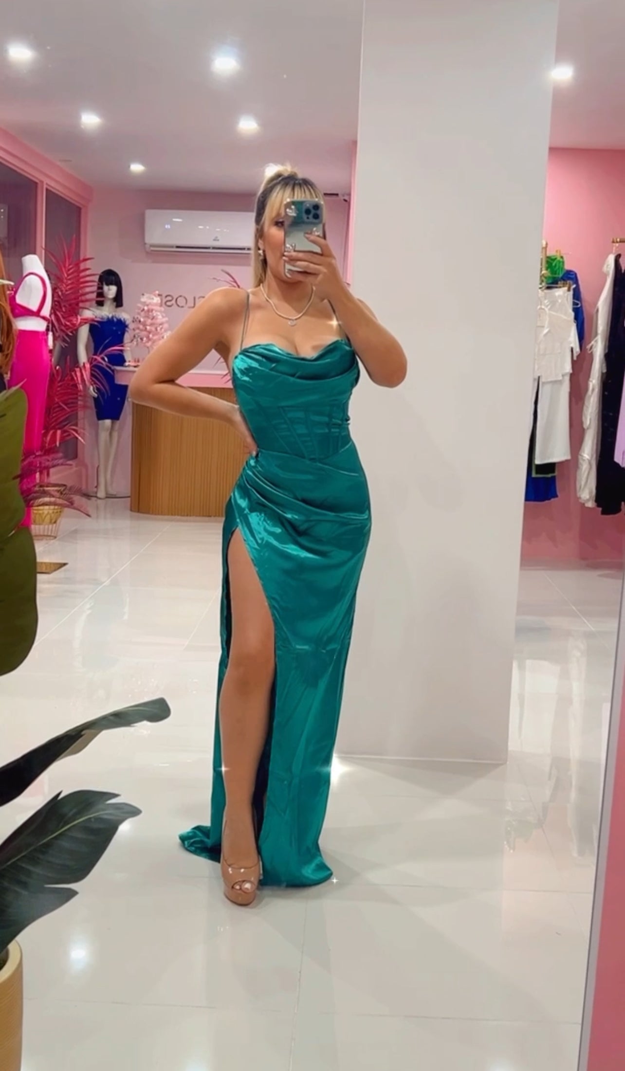 Satin Fiesta Long Dress