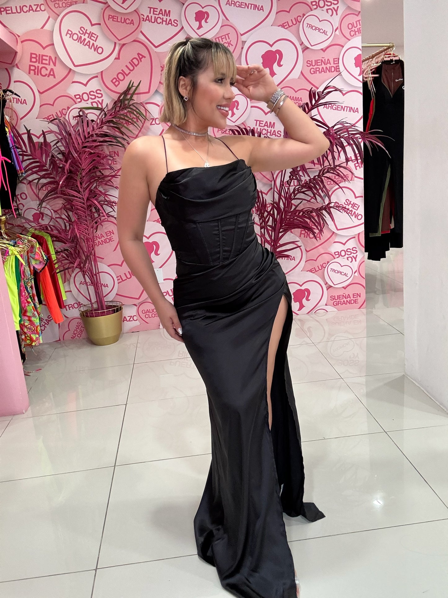 Satin Fiesta Long Dress