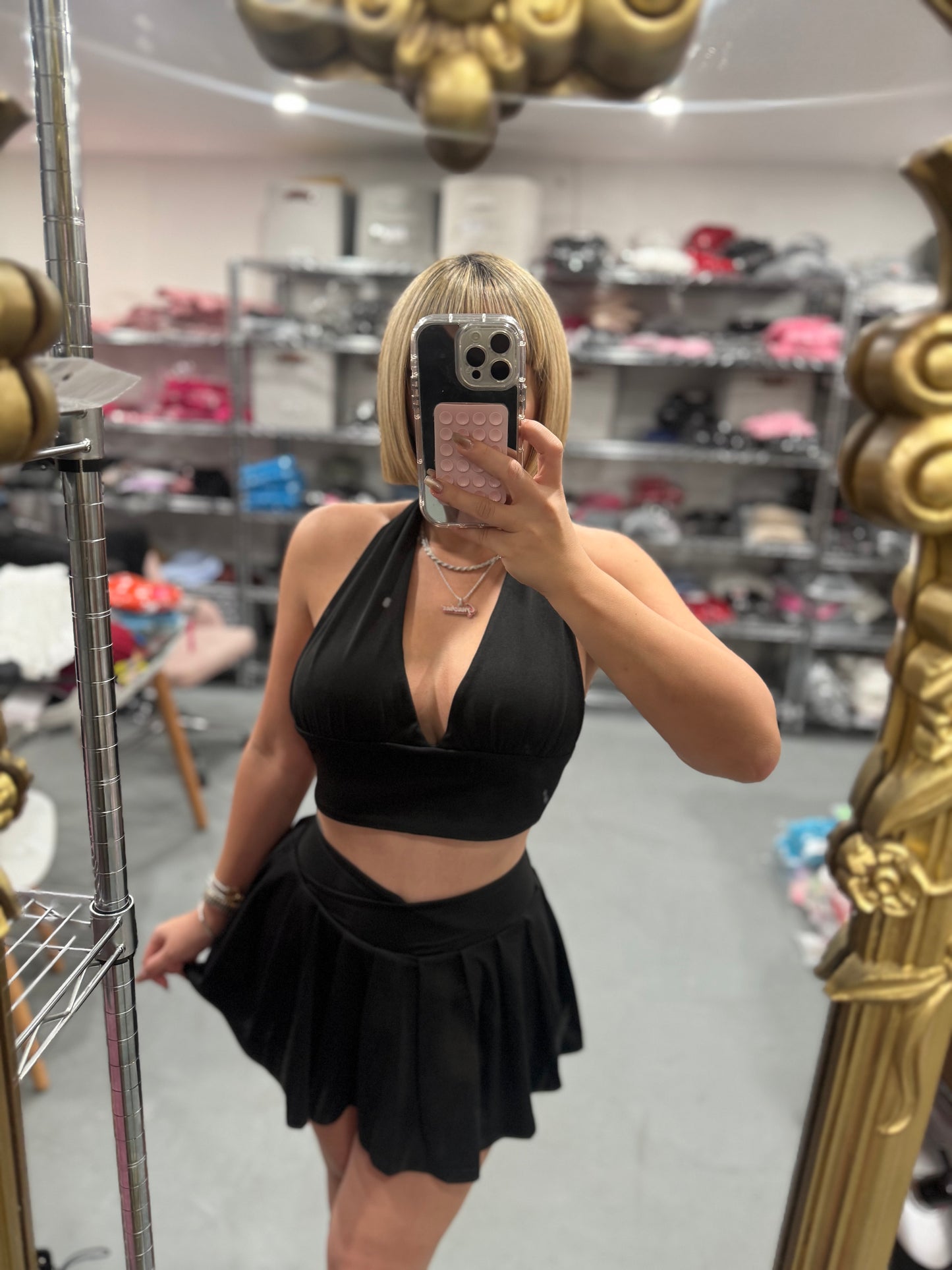 Halter V Crop Top