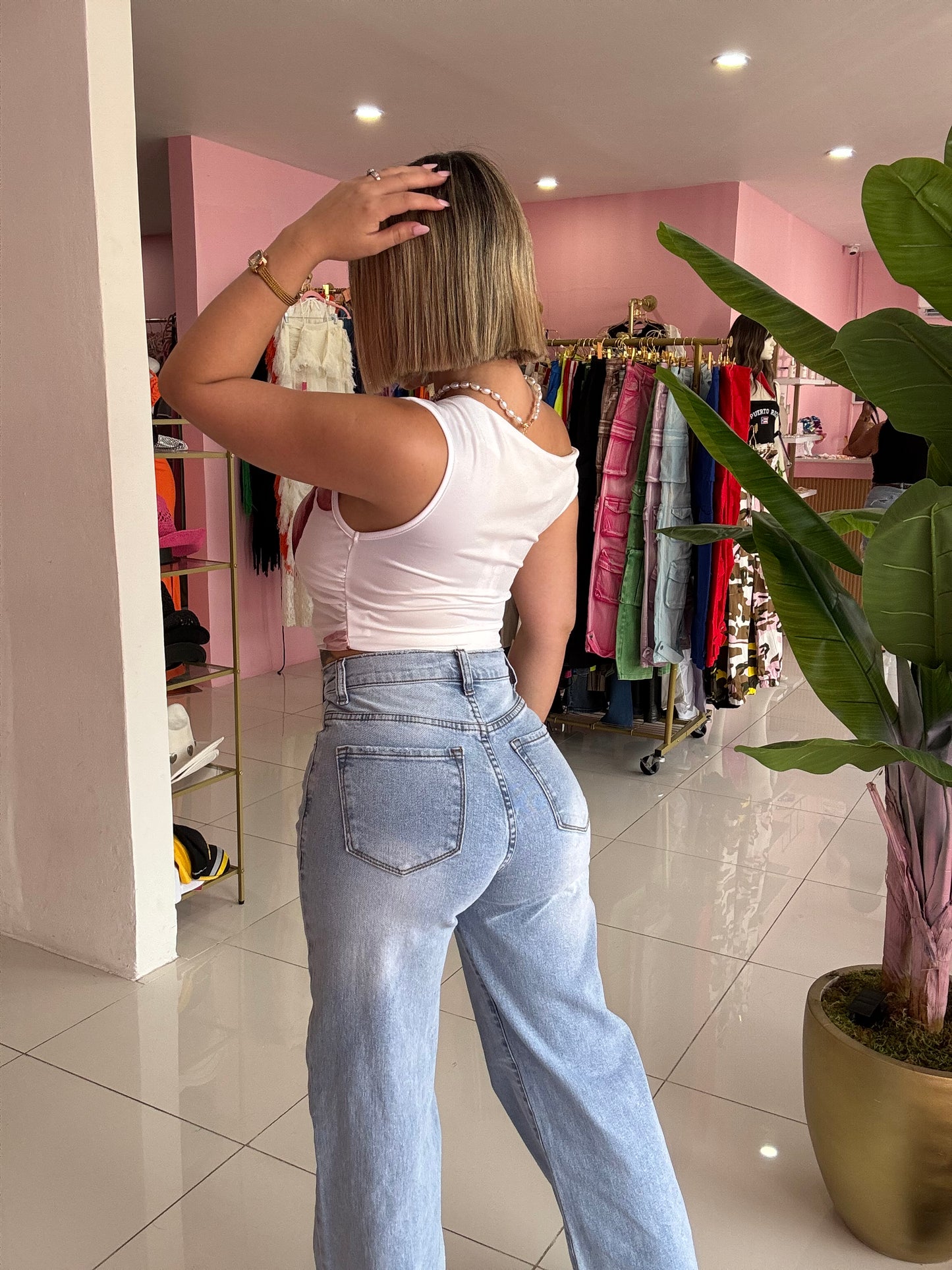 Hibiscus mesh crop top