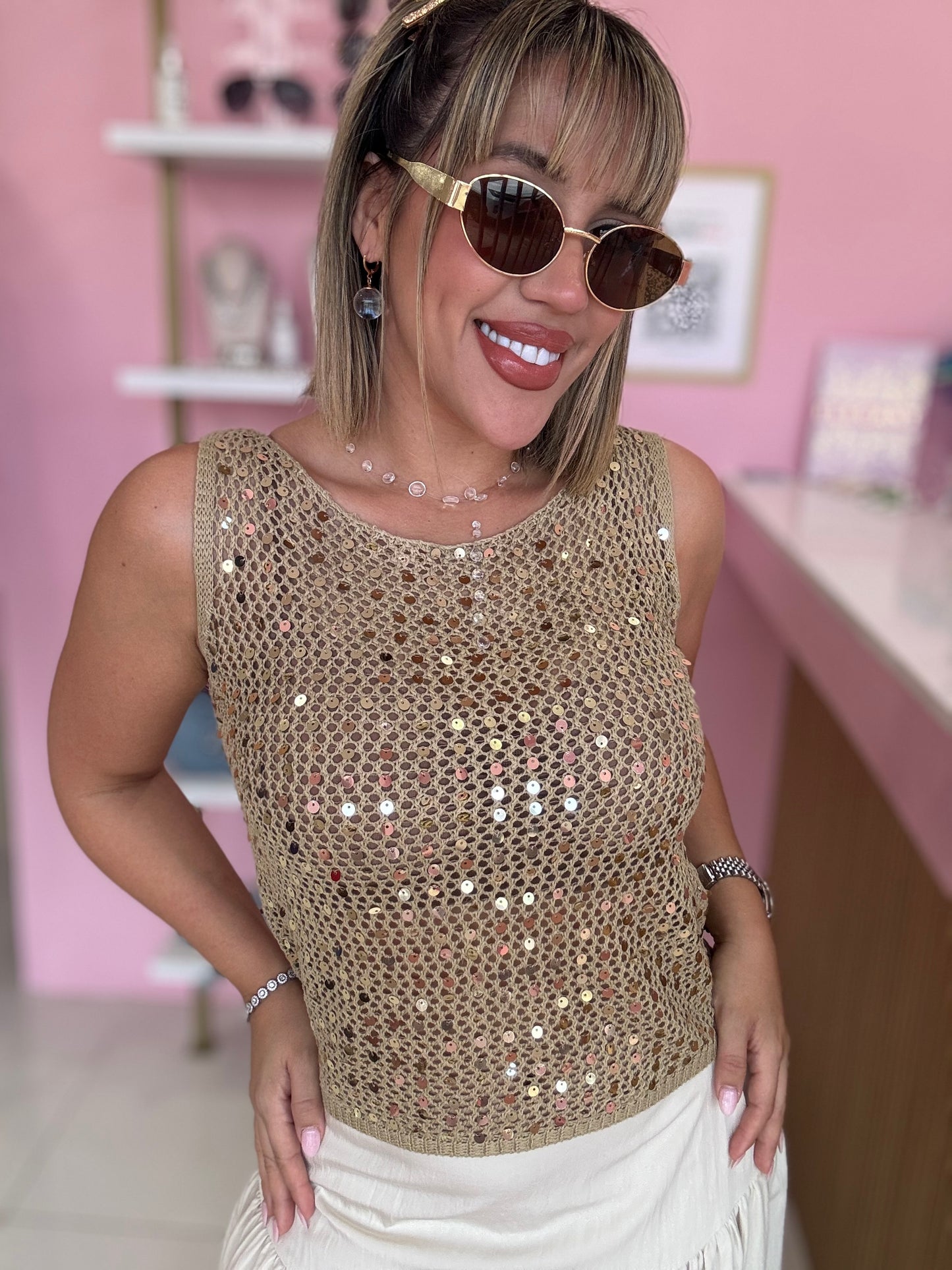 Arena sequins top