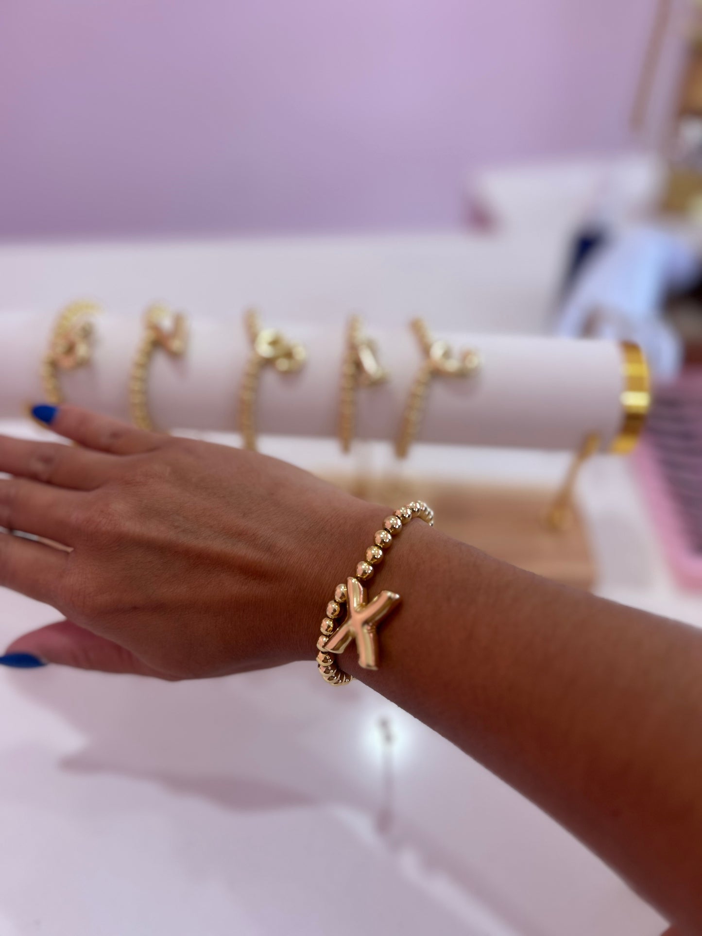 Pulseras Doradas Con Letra