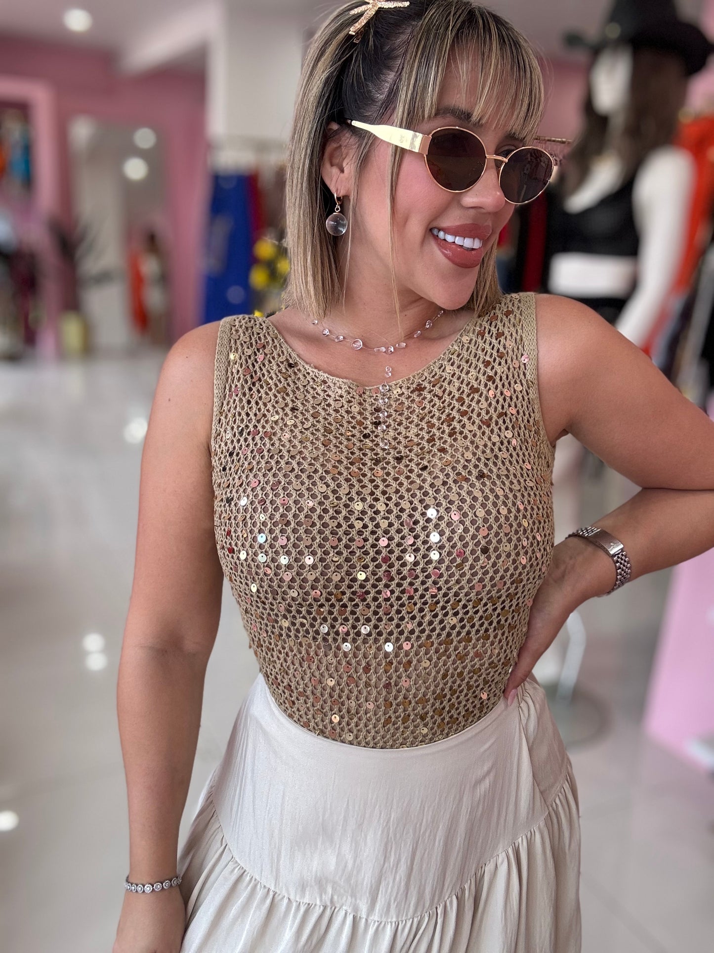 Arena sequins top