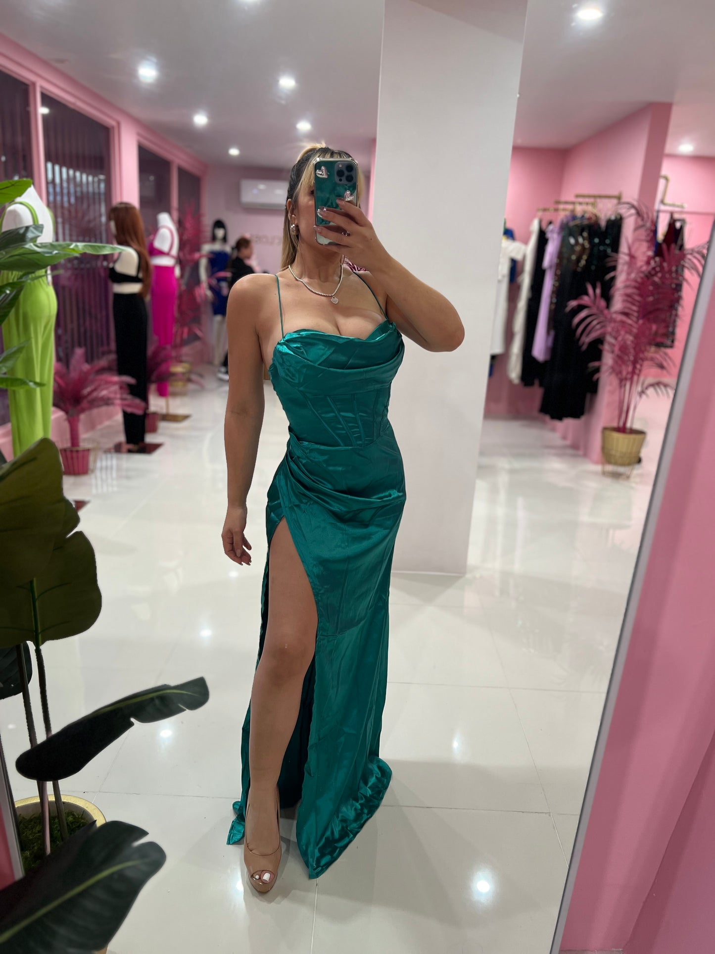 Satin Fiesta Long Dress