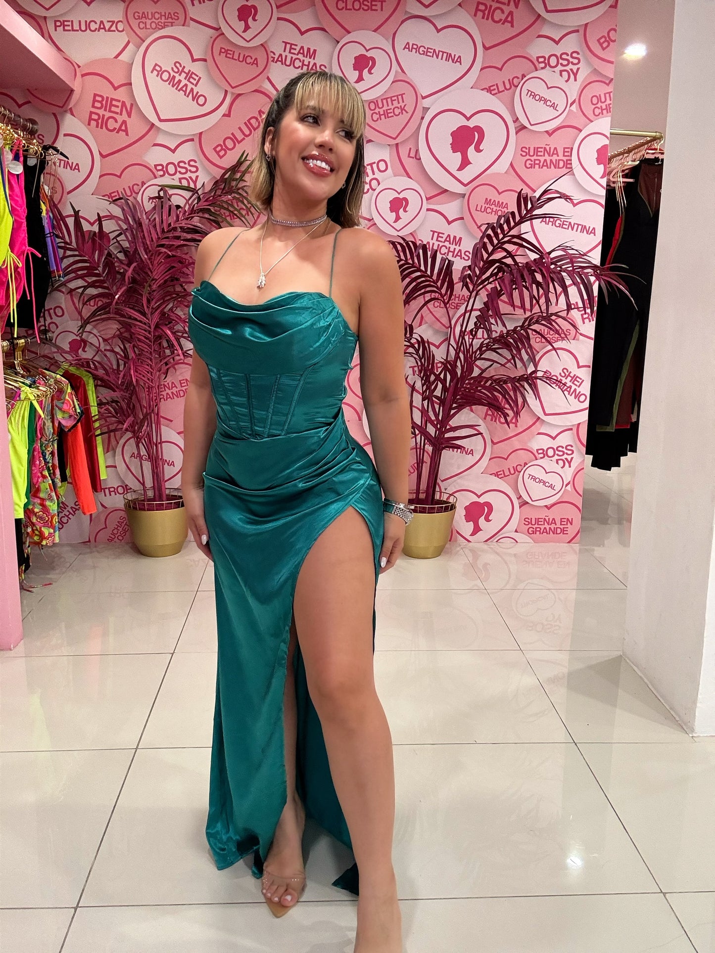 Satin Fiesta Long Dress