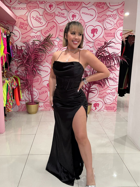 Satin Fiesta Long Dress