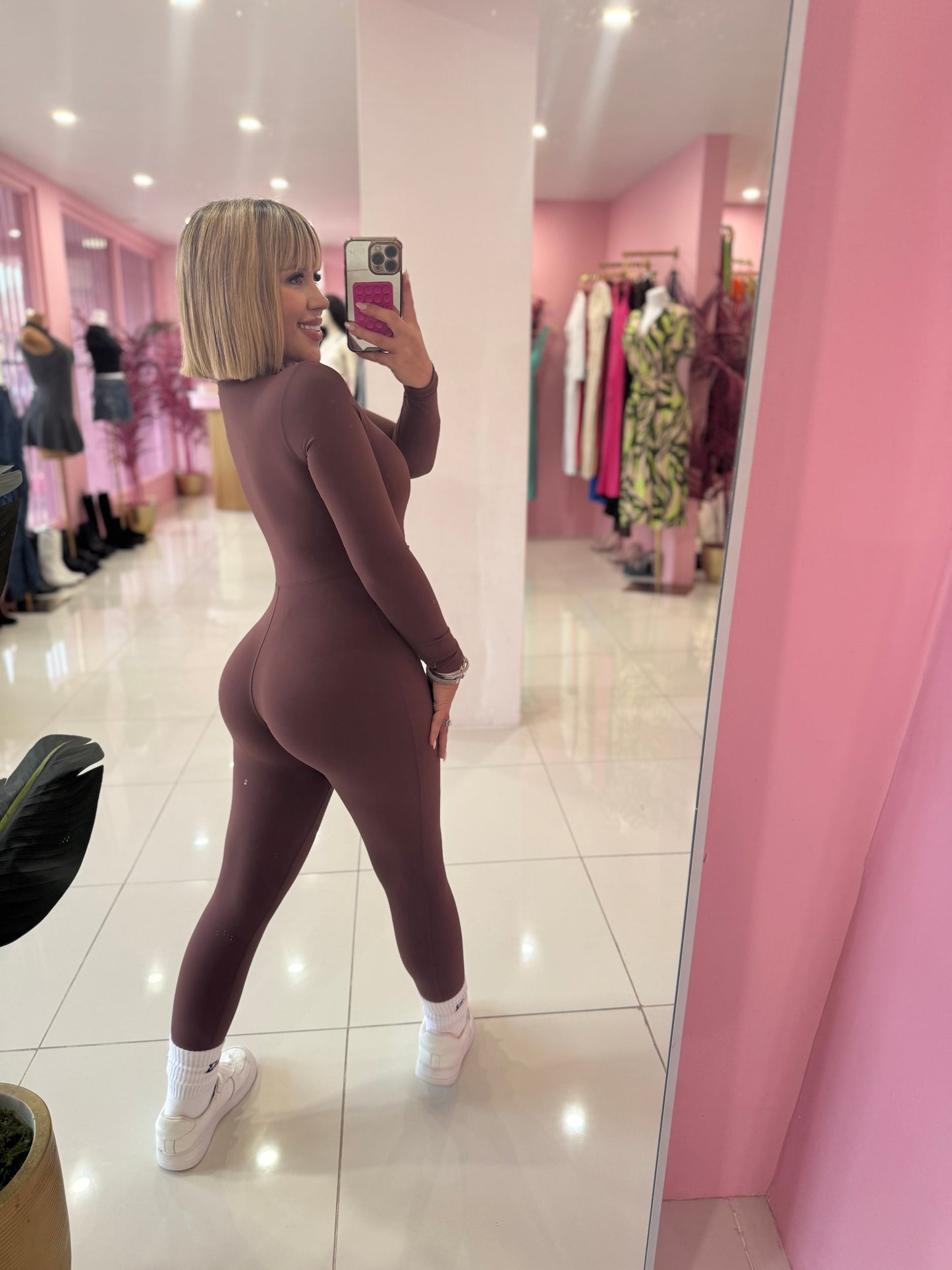 Jumpsuit zipper manga larga sport