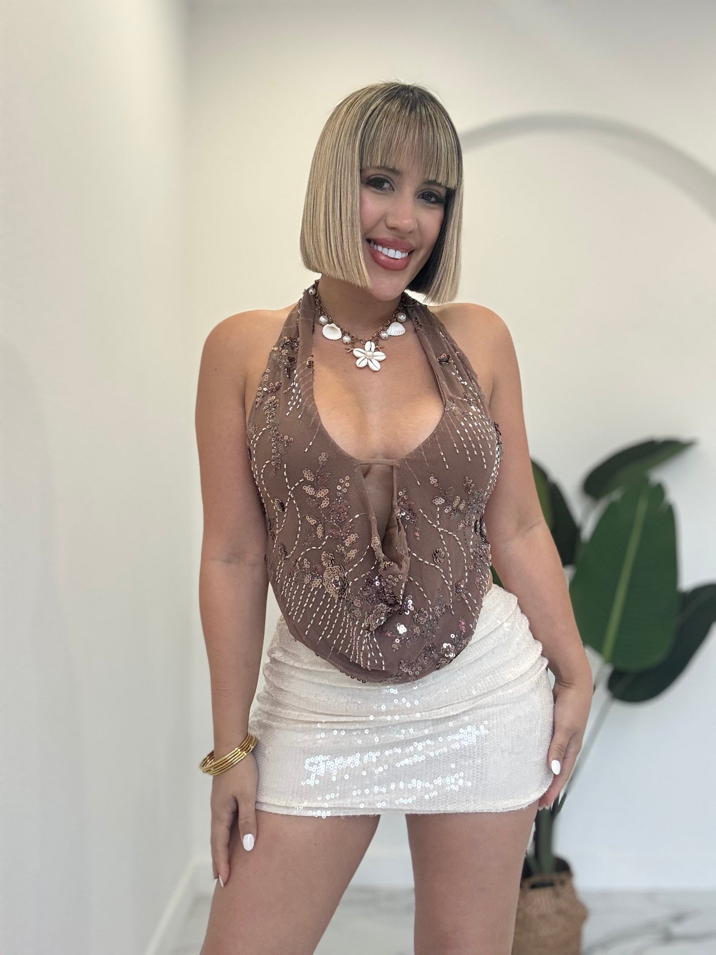 Mini sequins crema