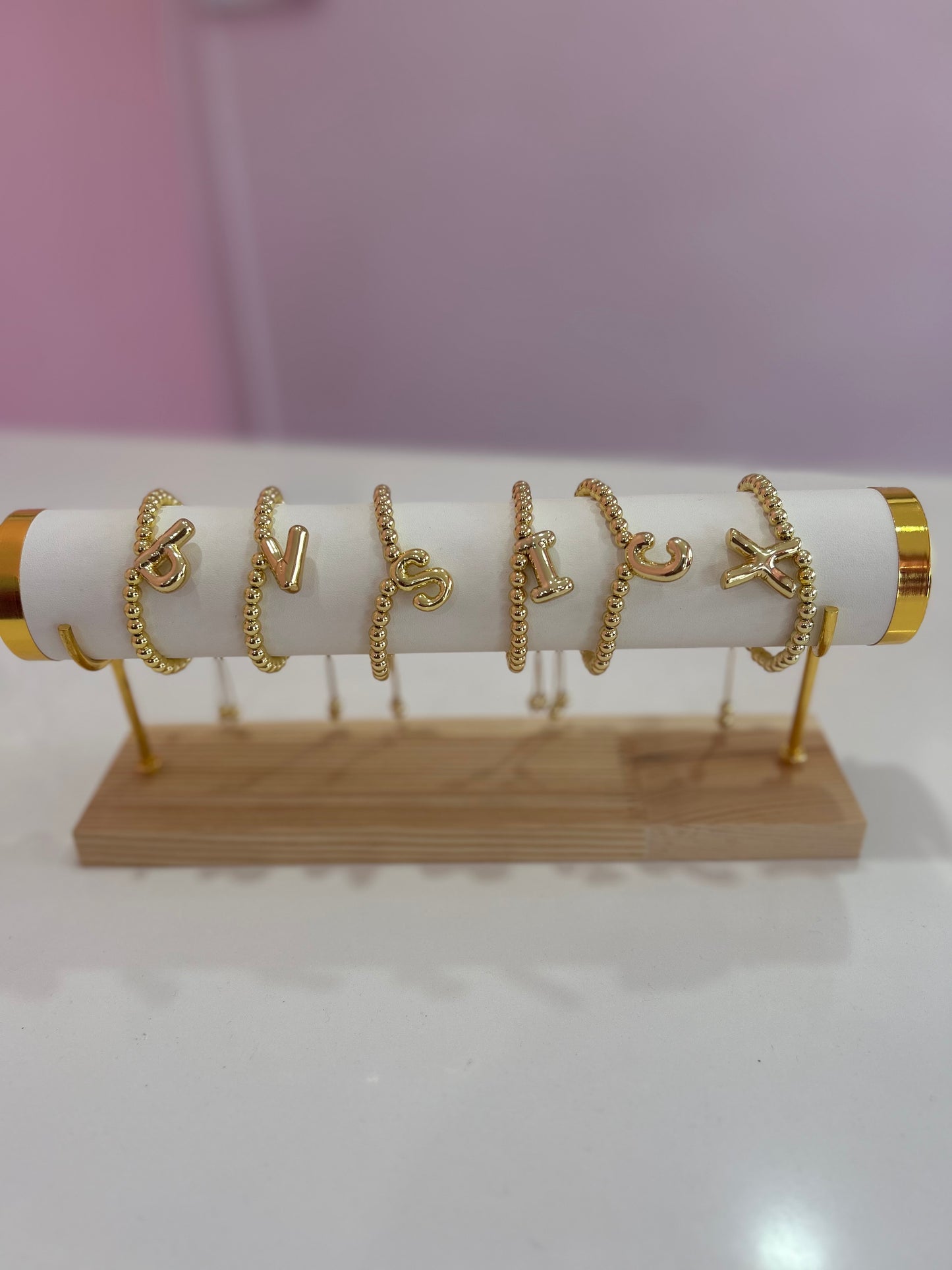 Pulseras Doradas Con Letra