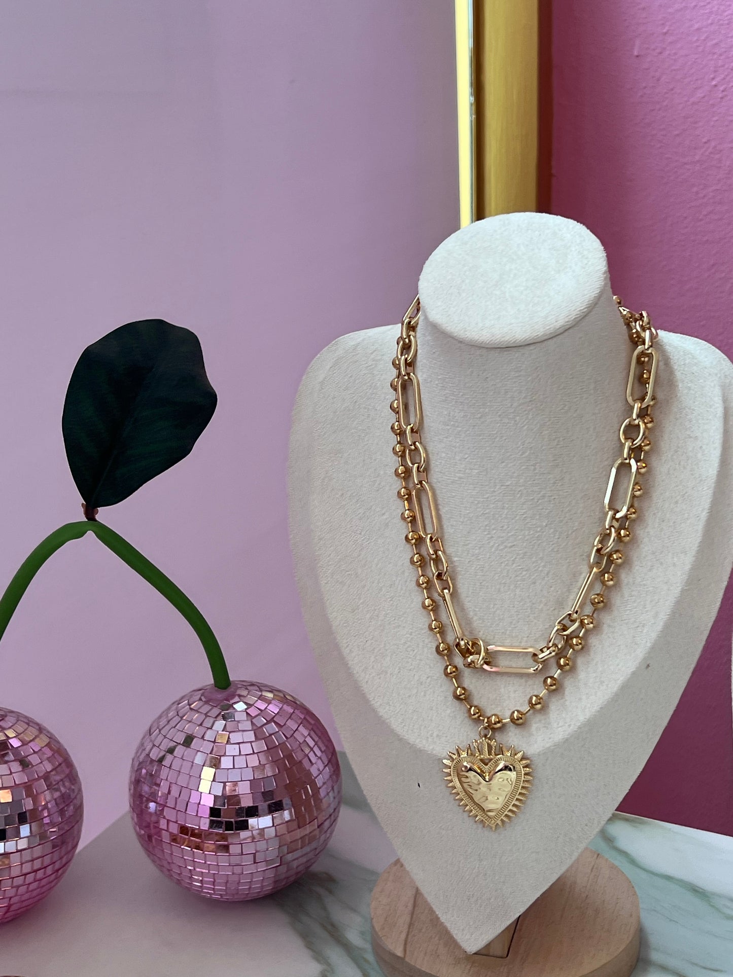Collar Heart Gold set