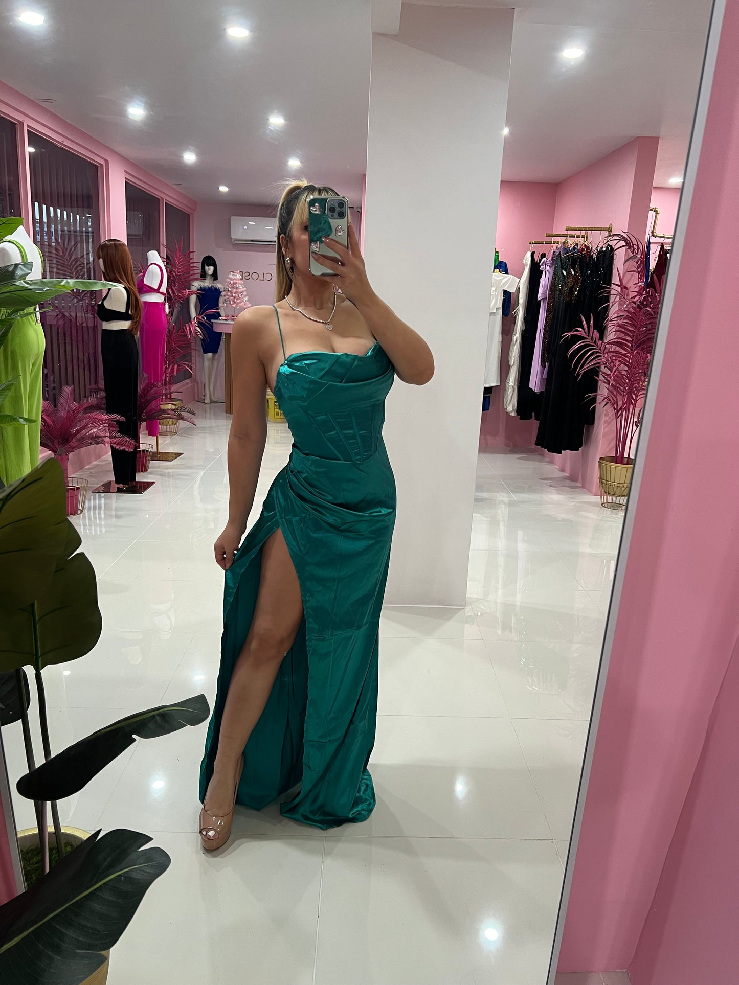 Satin Fiesta Long Dress