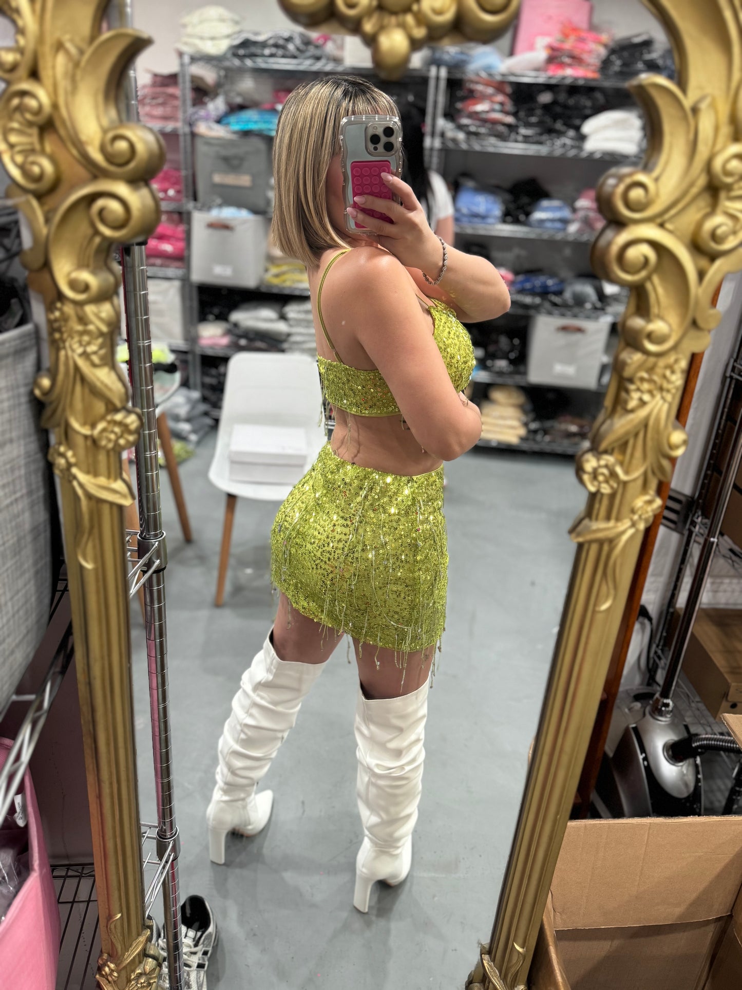Green Sequins set