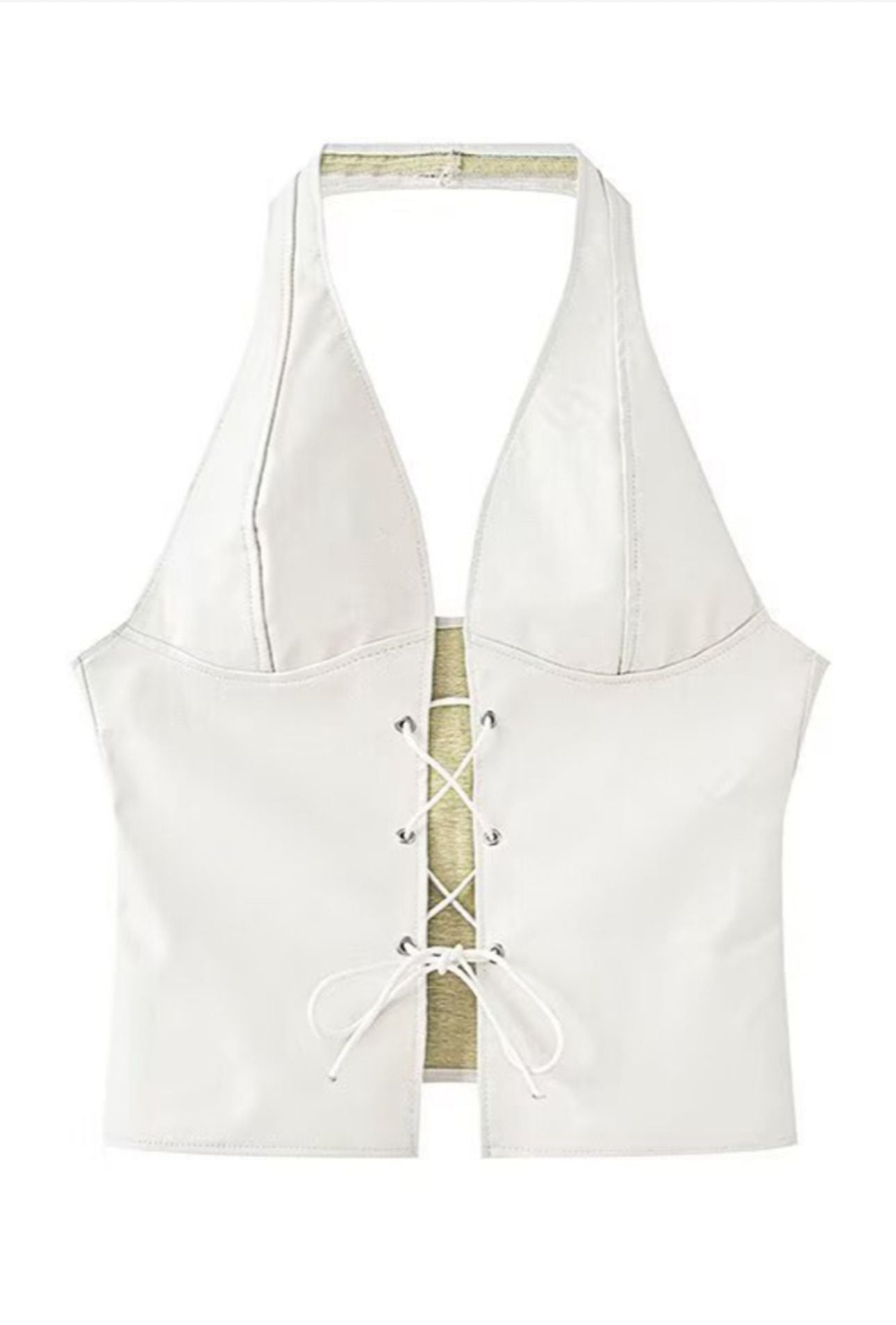 Halter leather top