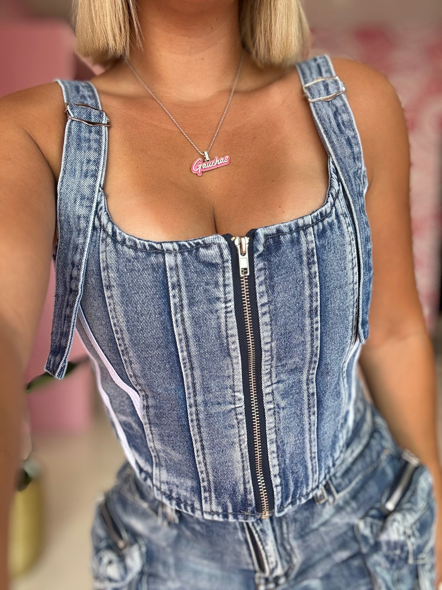 Corset cargo denim ONLY MEDIUM