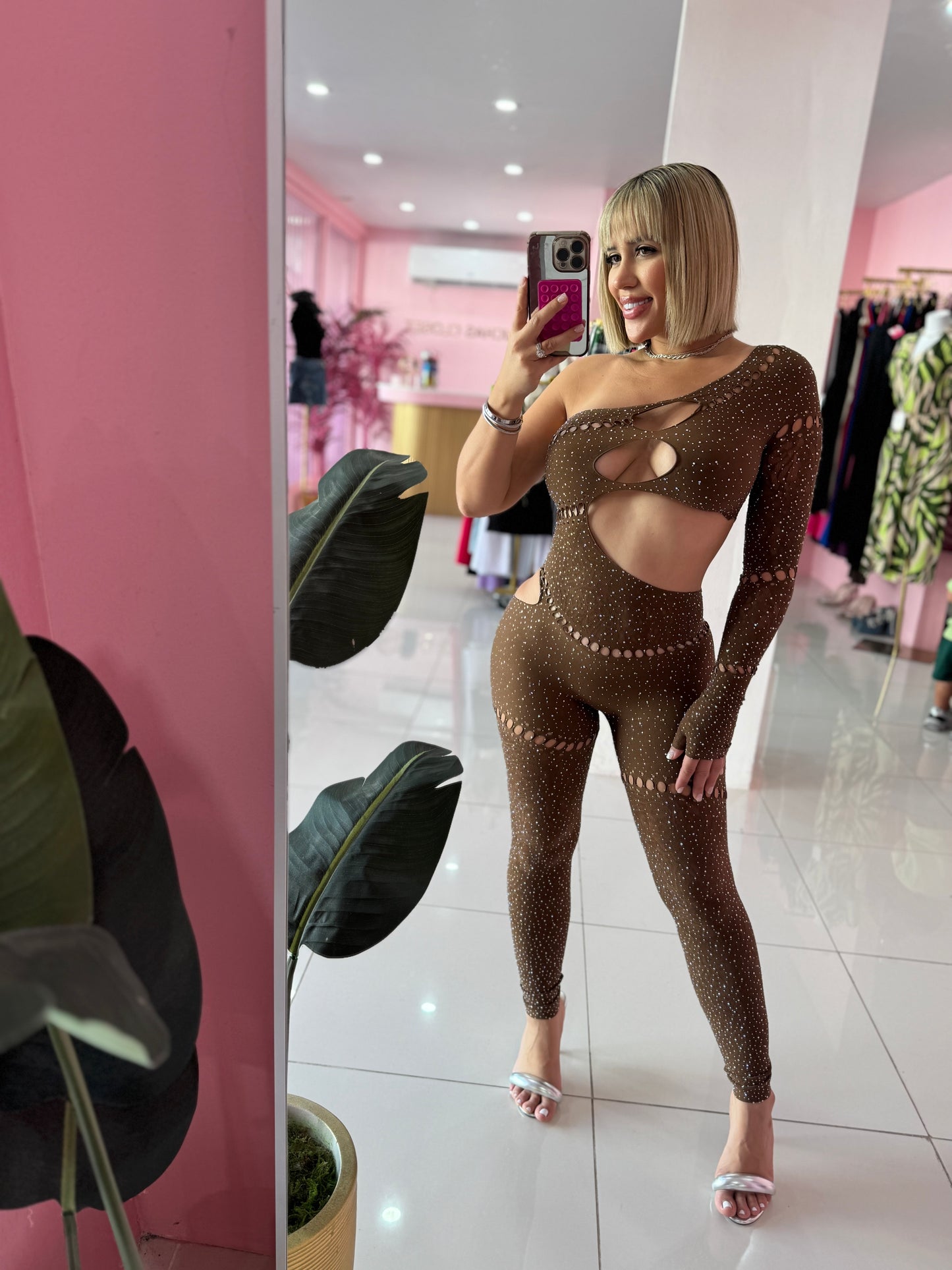 OS Sexy Rhinestone Jumpsuit