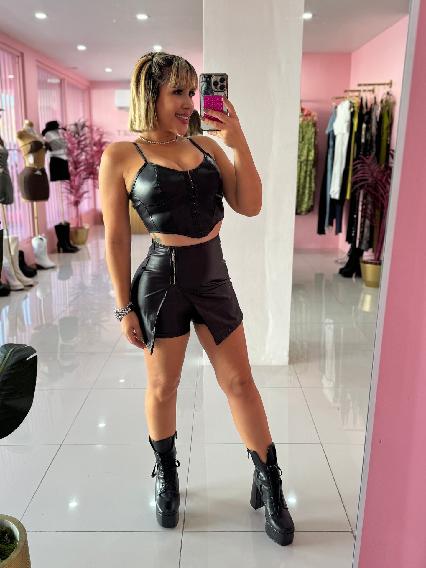 Leather corset