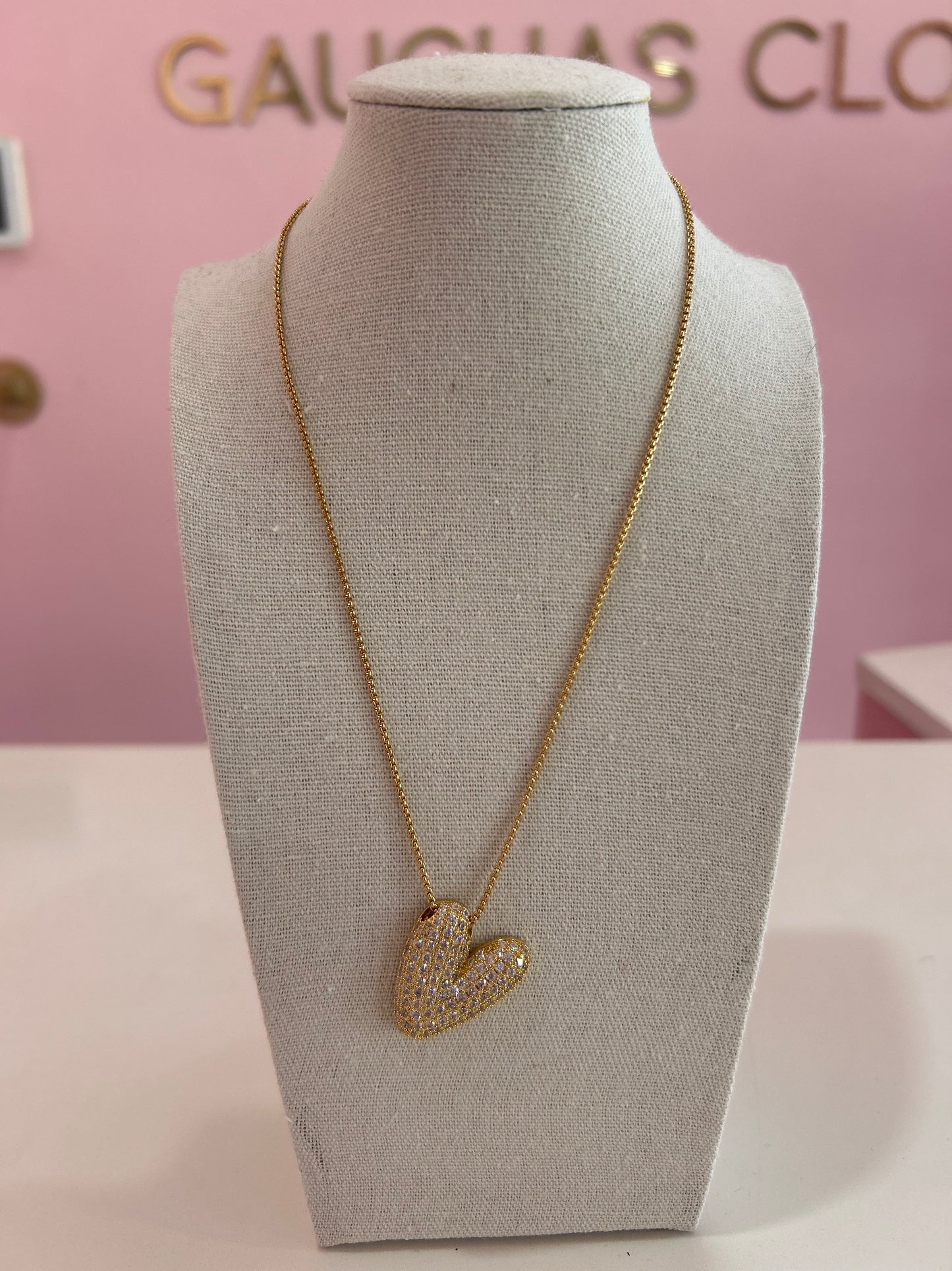 Collar Letra Circonia Stainless Steel